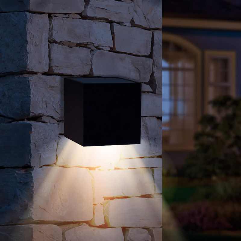 Photo 1 of GREENLIGHTING 6 PACK BLACK CUBE SOLAR LIGHTS FOR FENCE/ WALLS / DECK & MORE