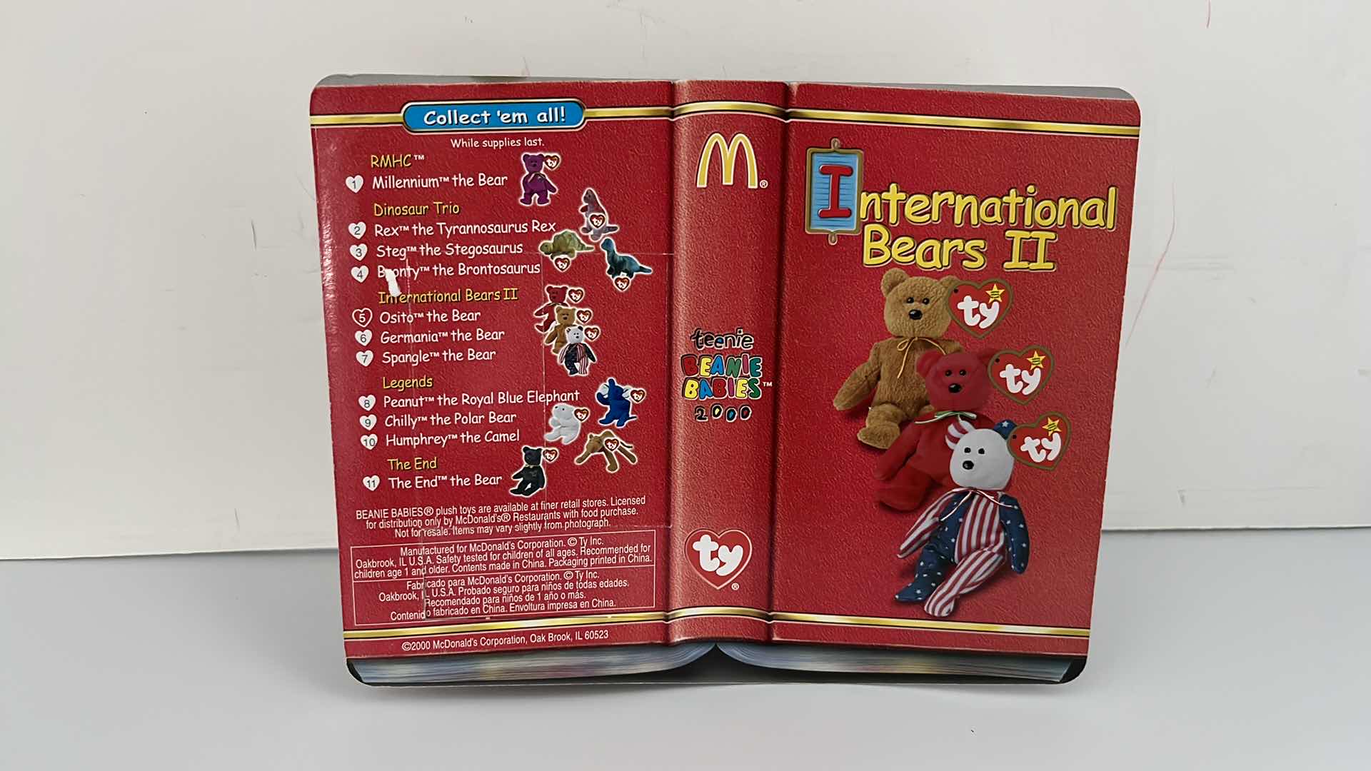 Photo 1 of TY MCDONALD’S TEENIE BEANIE BABIES PLUSH TOY INTERNATIONAL BEARS II OSITO, SPANGLE, GERMANIA 2000