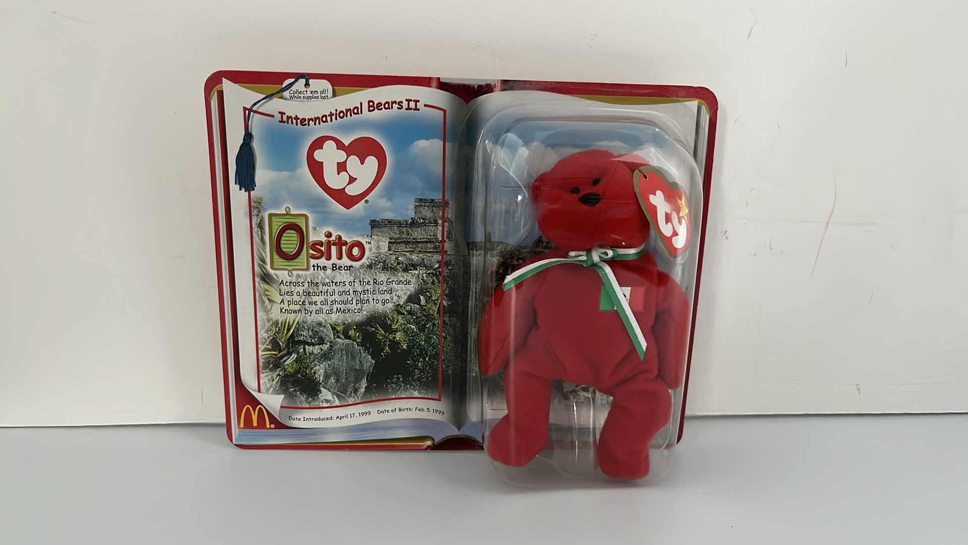 Photo 1 of TY MCDONALD’S TEENIE BEANIE BABIES PLUSH TOY INTERNATIONAL BEARS II OSITO, SPANGLE, GERMANIA 2000