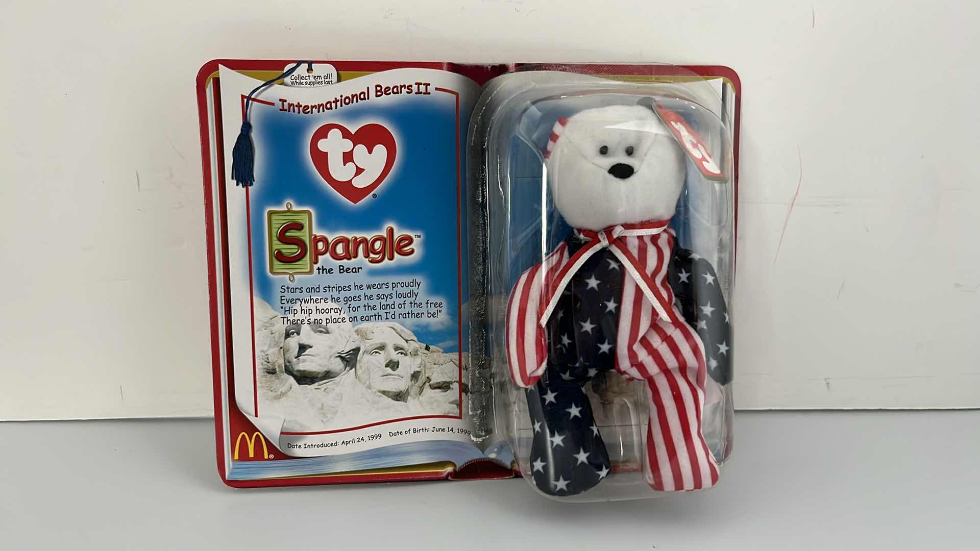 Photo 1 of TY MCDONALD’S TEENIE BEANIE BABIES PLUSH TOY INTERNATIONAL BEARS II OSITO, SPANGLE, GERMANIA 2000