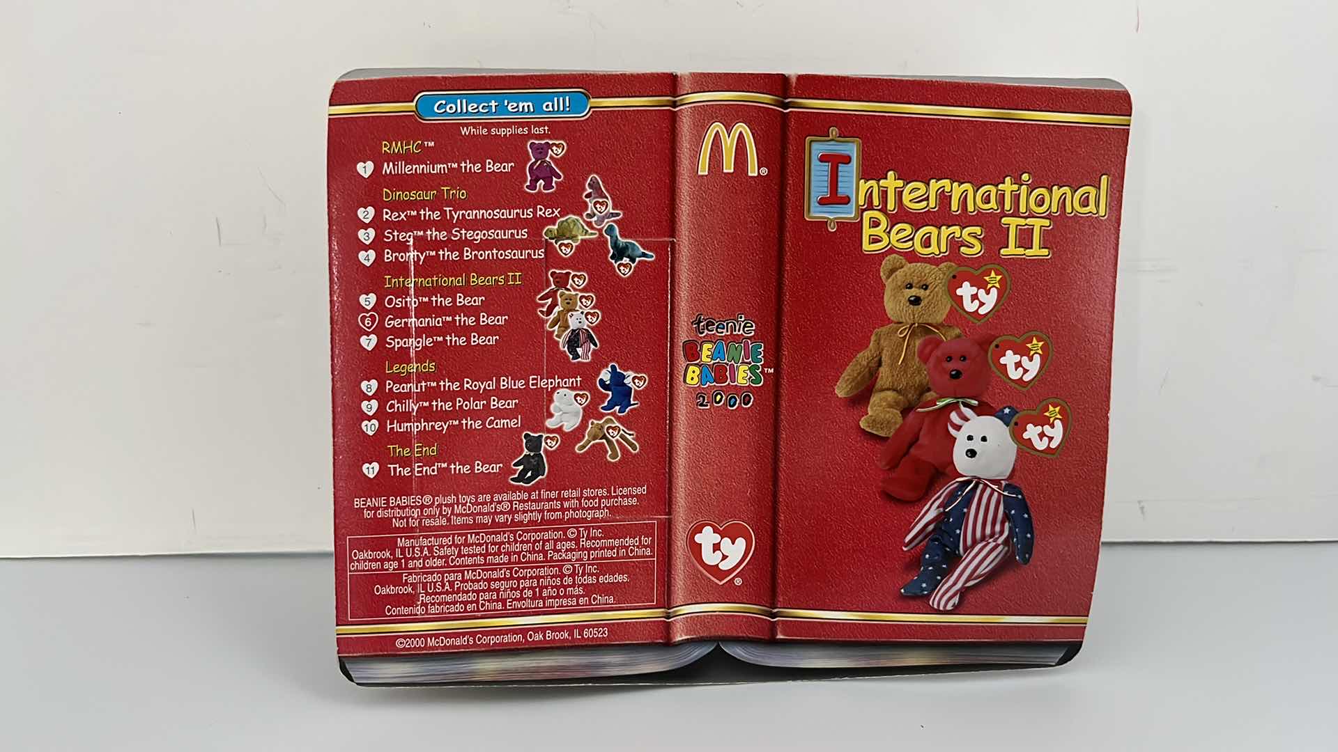 Photo 1 of TY MCDONALD’S TEENIE BEANIE BABIES PLUSH TOY INTERNATIONAL BEARS II OSITO, SPANGLE, GERMANIA 2000