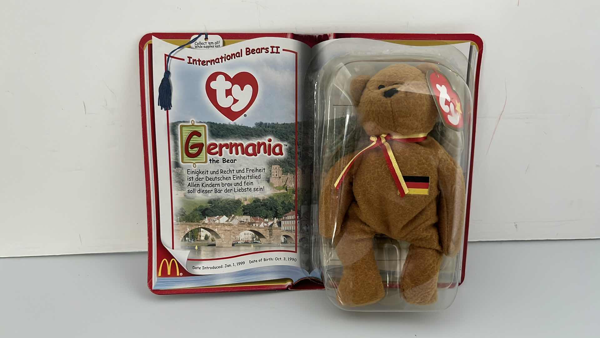 Photo 1 of TY MCDONALD’S TEENIE BEANIE BABIES PLUSH TOY INTERNATIONAL BEARS II OSITO, SPANGLE, GERMANIA 2000