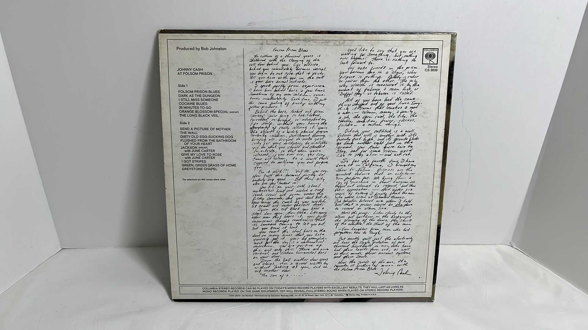 Photo 1 of JOHNNY CASH AT FOLSOM PRISON VINYL ALBUM