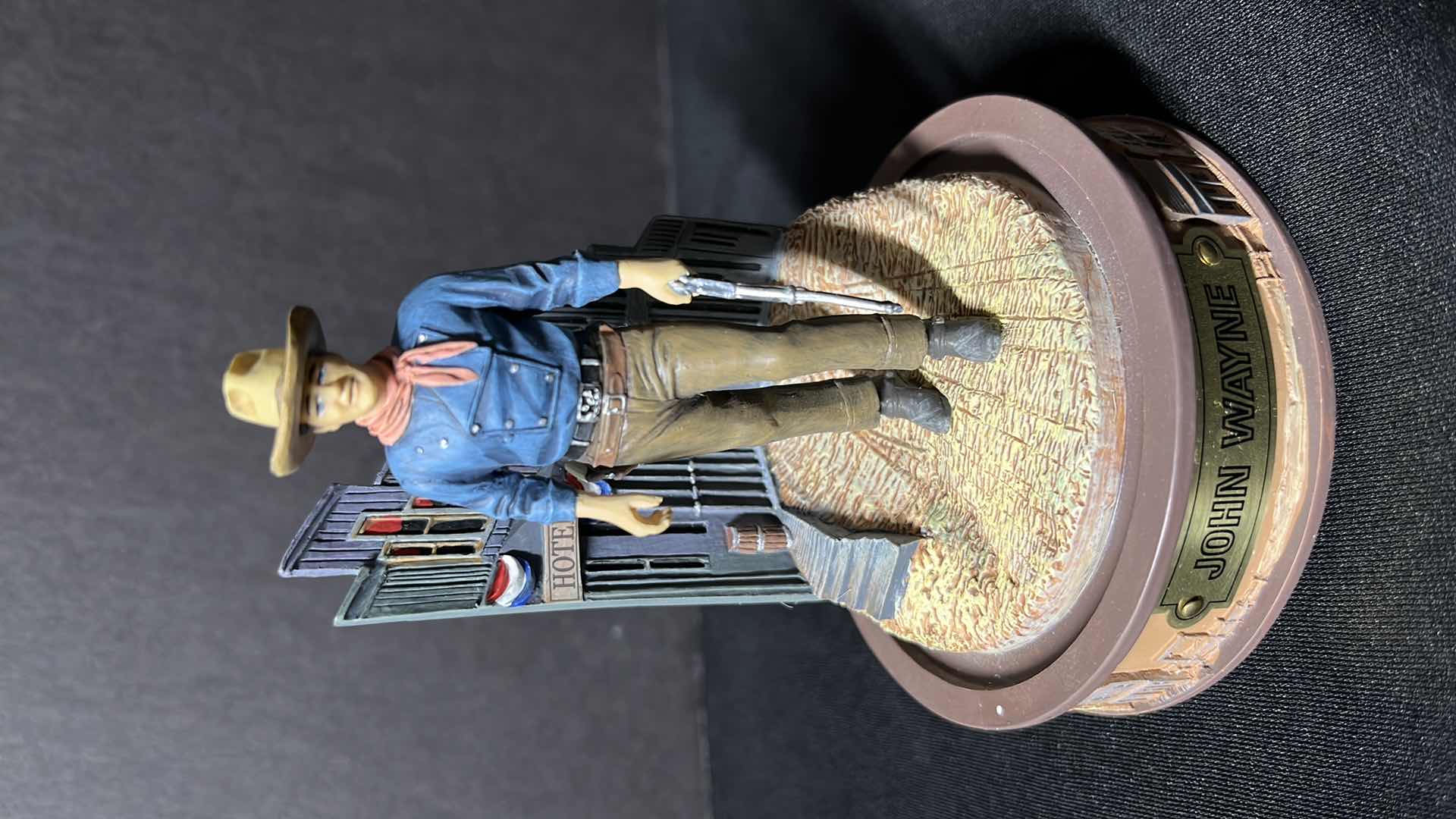 Photo 1 of JOHN WAYNE FRANKLIN MINT LIMITED EDITION HAND-PAINTED SCULTURES W GLASS DOMES 3.5” X 5”