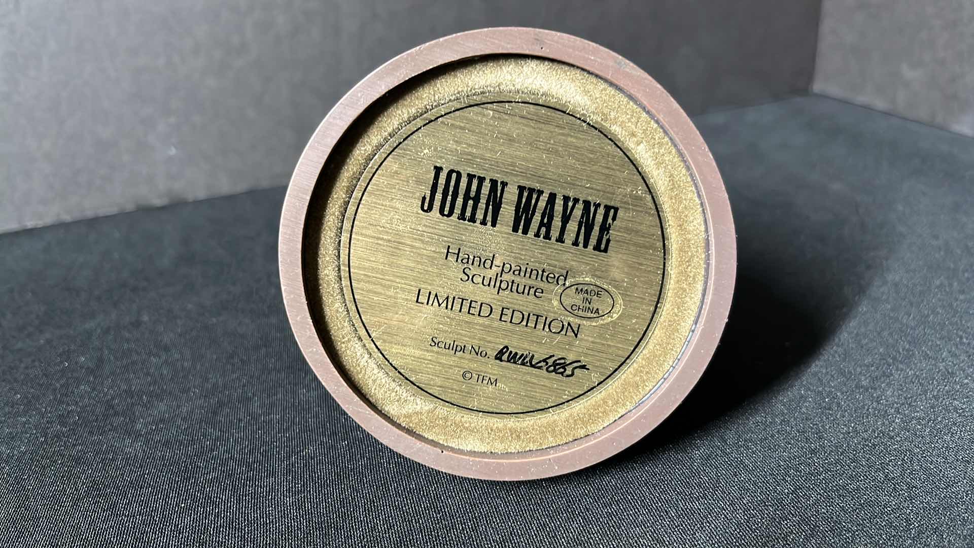 Photo 1 of JOHN WAYNE FRANKLIN MINT LIMITED EDITION HAND-PAINTED SCULTURES W GLASS DOMES 3.5” X 5”