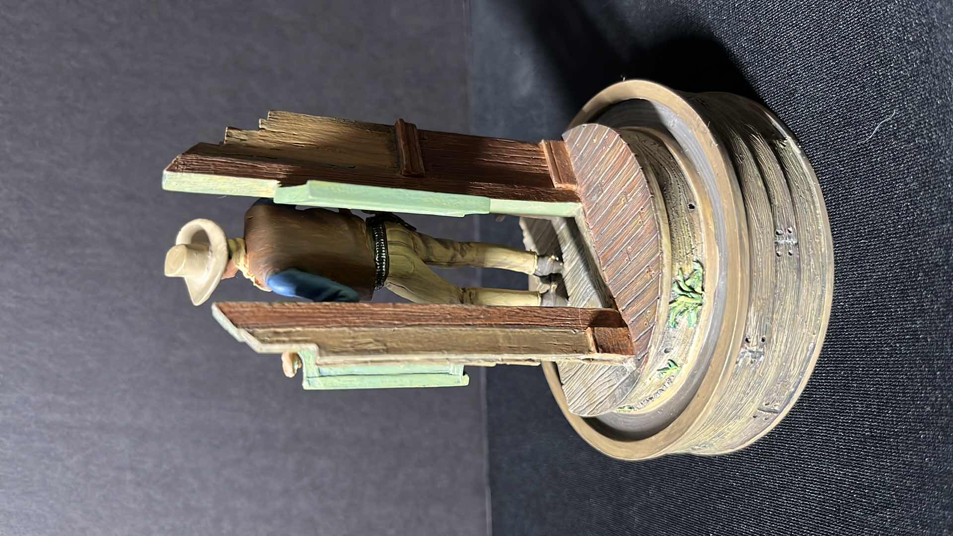 Photo 1 of JOHN WAYNE FRANKLIN MINT LIMITED EDITION HAND-PAINTED SCULTURES W GLASS DOMES 3.5” X 5” (FEET CRACKED)