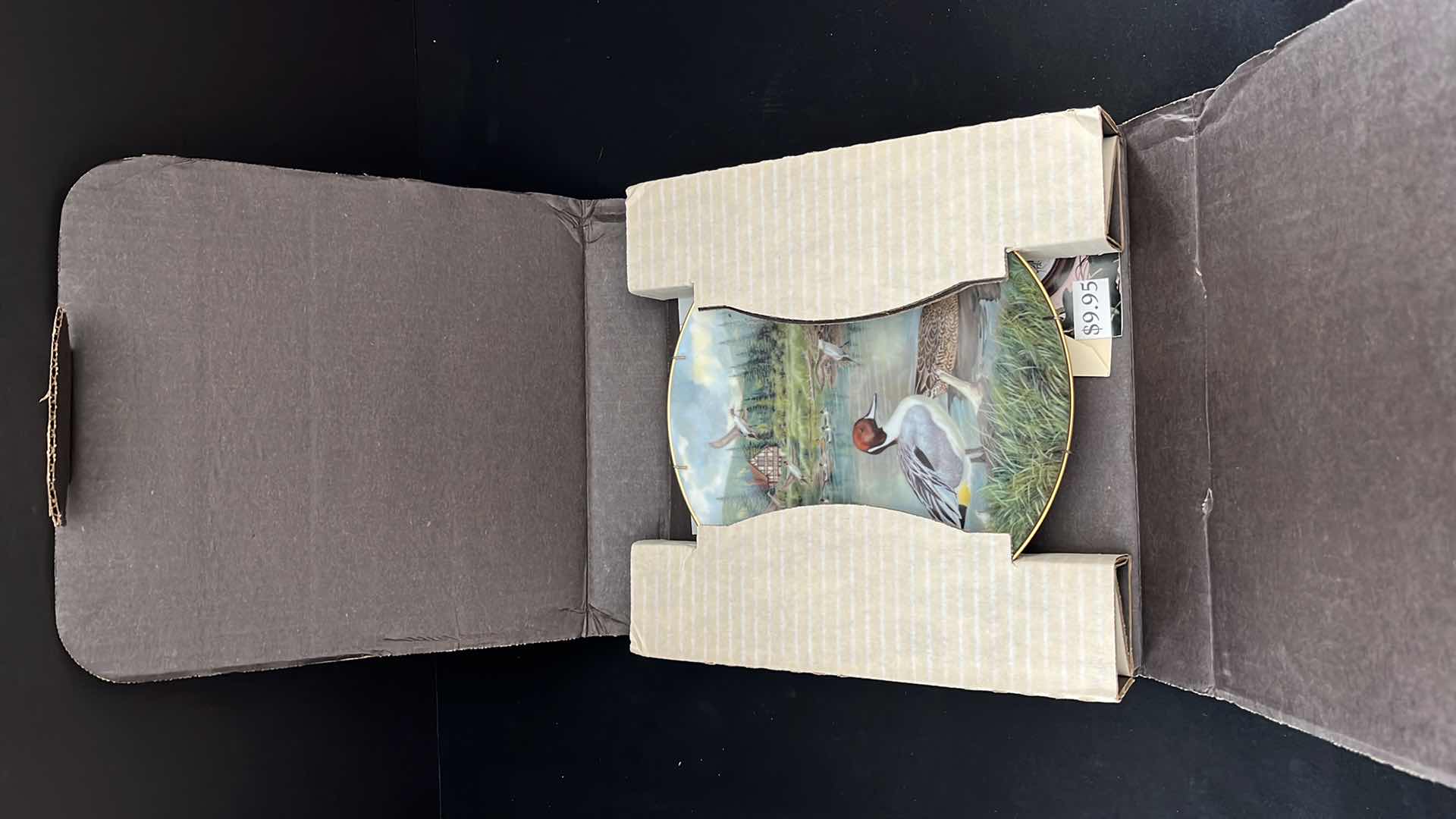View 3 of EDWIN M KNOWLES CHINA CO. LIVING WITH NATURE: JERNER’S DUCKS THE PINTAIL W PLATE HANGER & ORIGINAL BOX 8.5”