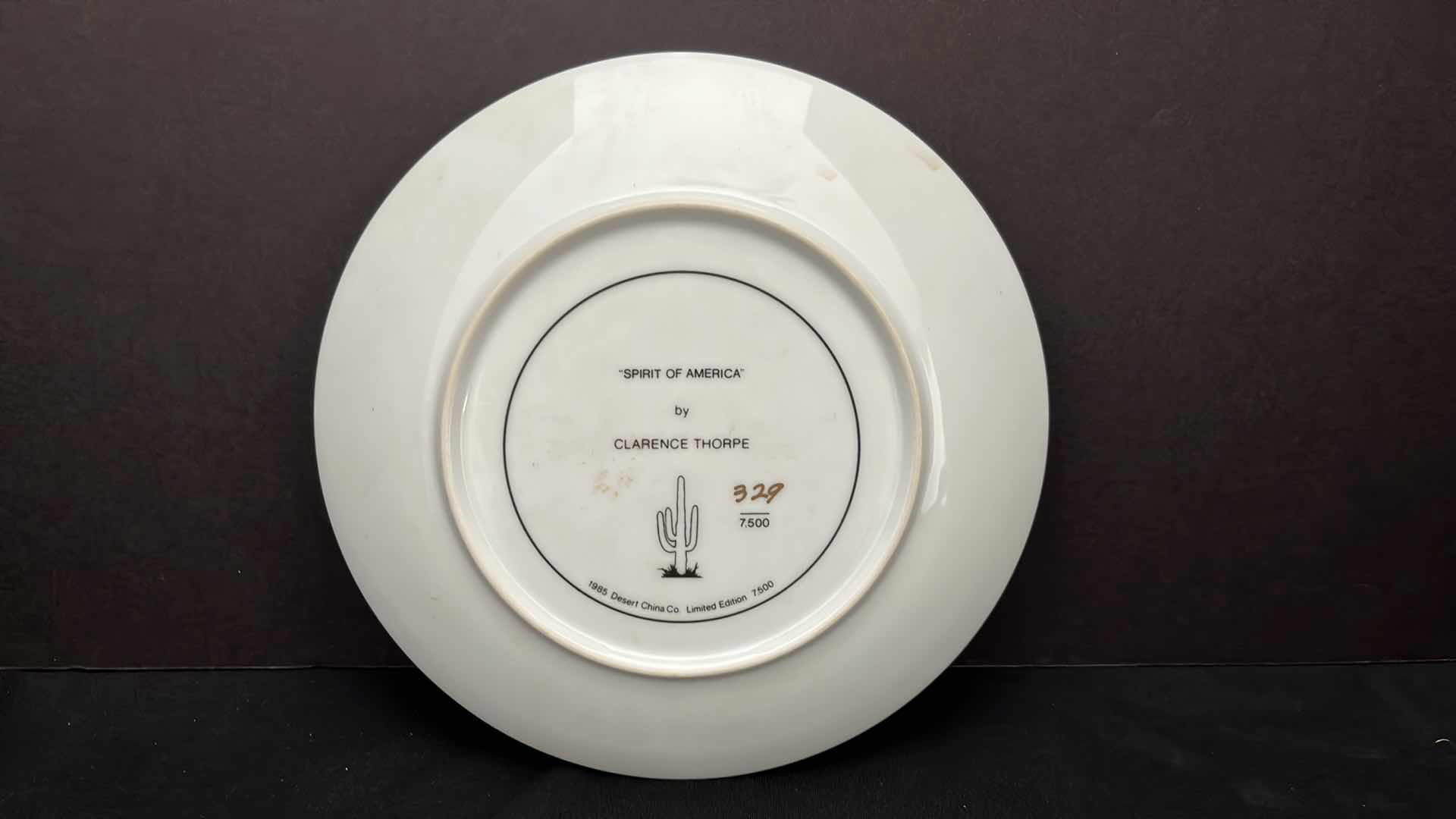 Photo 2 of CLARENCE THORPE COLLECTIBLE LIMITED EDITION PLATE JOHN WAYNE SPIRIT OF AMERICA W BOX 8.5”