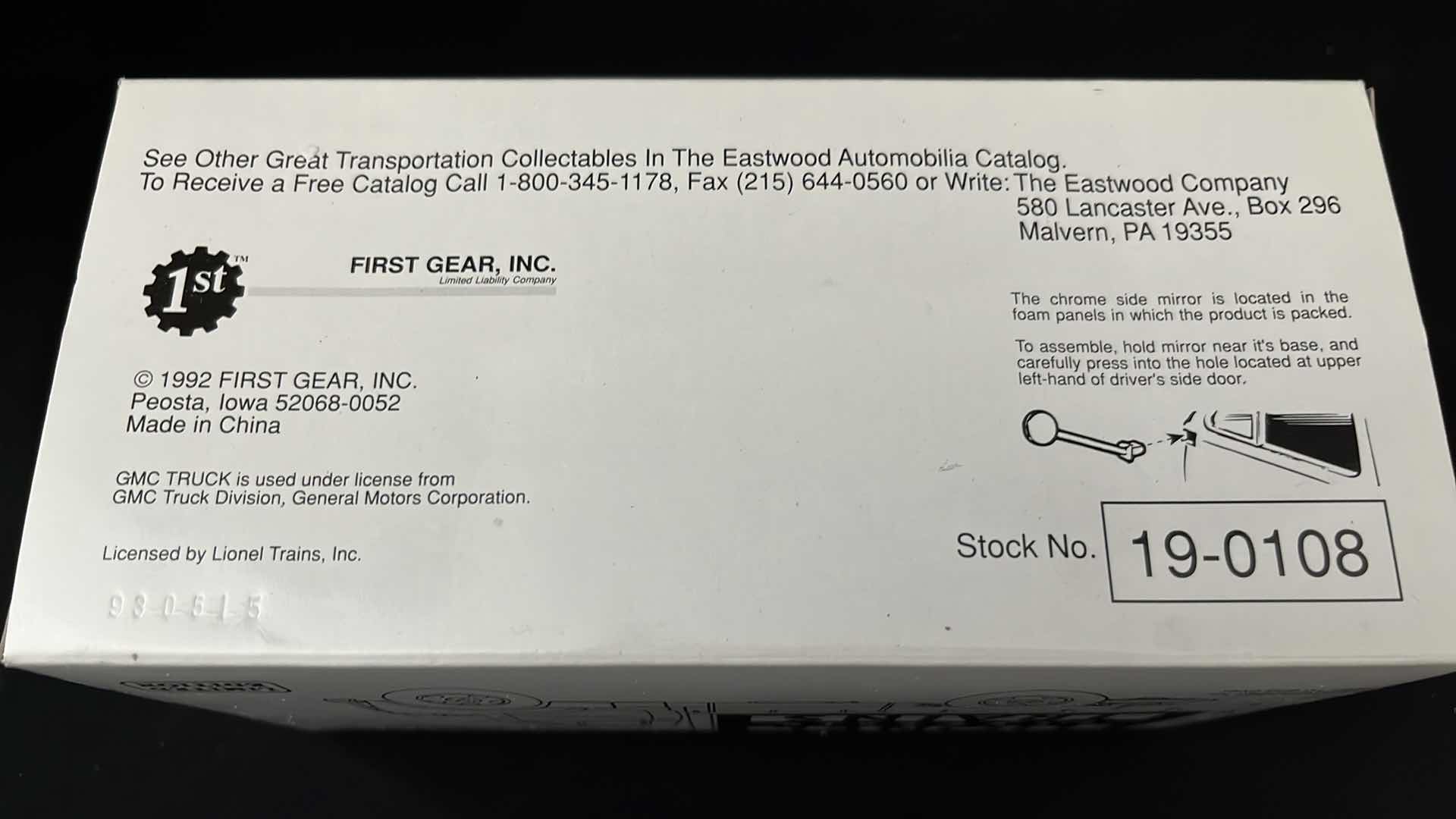 Photo 1 of FIRST GEAR INC, EASTWOOD AUTOMOBILIA TRANSPORTATION COLLECTIBLES LIONEL ELECTRIC TRAINS 1952 GMC C.O.E. STOCK NO 19-0108