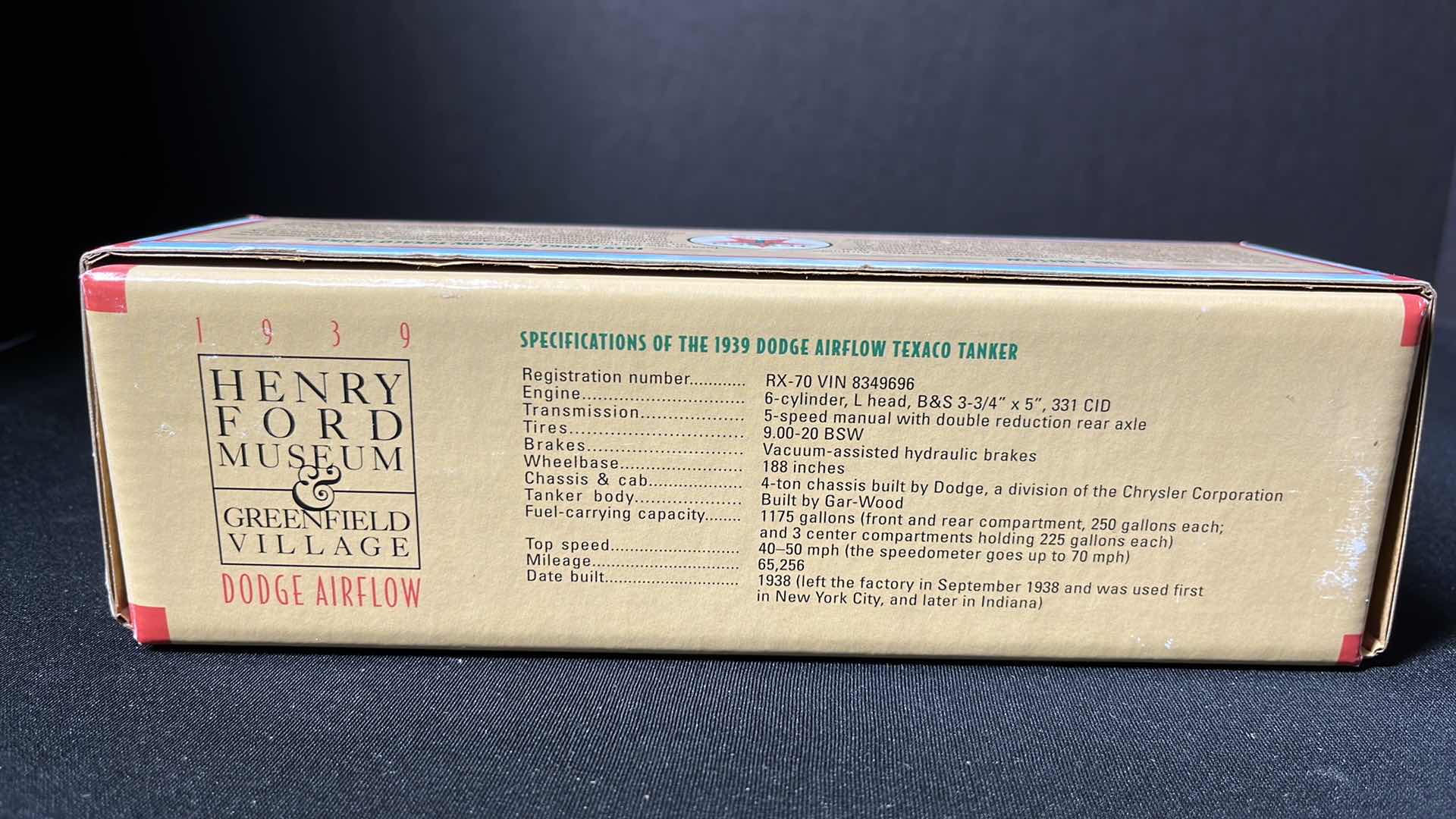 Photo 10 of ERTL COLLECTIBLES, 1997 TEXACO HENRY FORD MUSEUM & GREENFIELD VILLAGE DIE-CAST REPLICA 1939 DODGE AIRFLOW AND VINTAGE MINIATURE GAS CYLINDER PUMP 7.5”
$25
$15