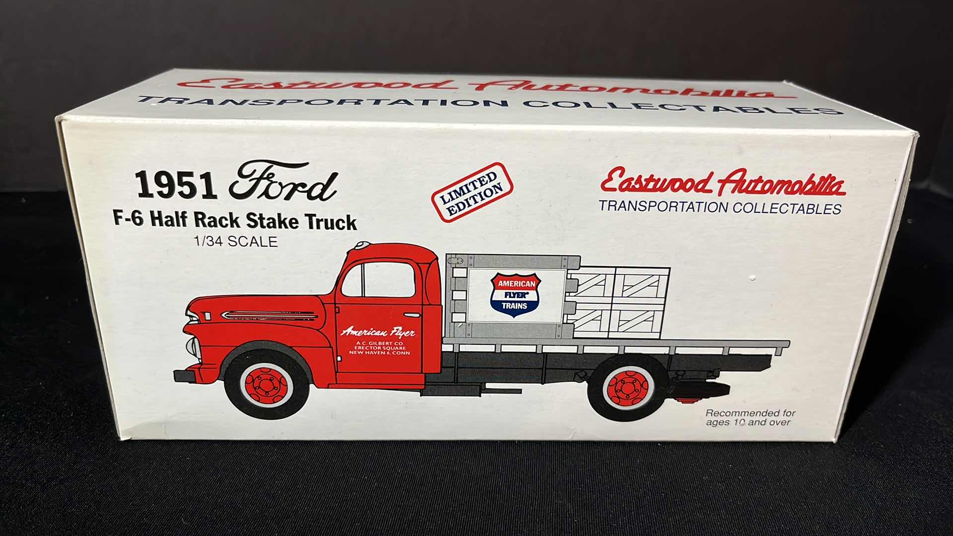 Photo 1 of FIRST GEAR EASTWOOD AUTOMOBILIA TRANSPORTATION COLLECTABLES 1951 FORD F-6 HALF RACK STAKE TRUCK AMERICAN FLYER TRAINS, 1993 (STOCK NO 19-0118)