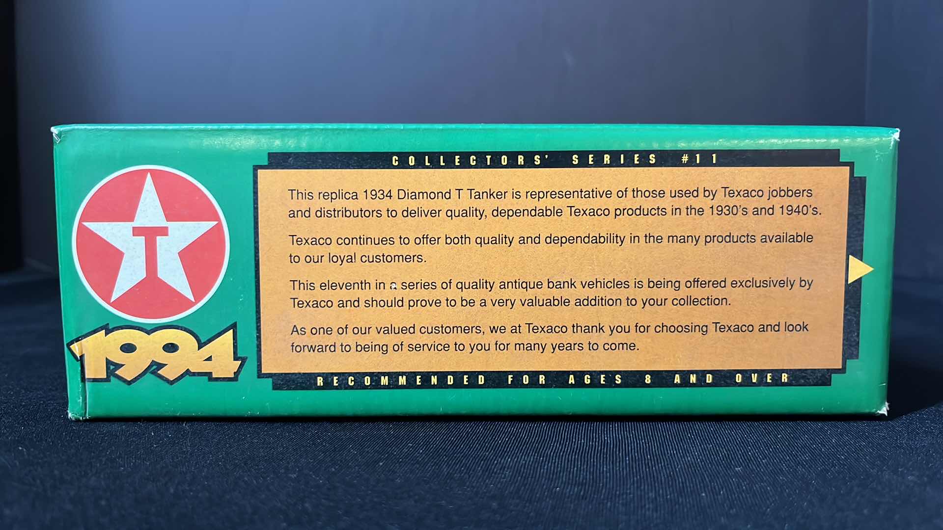 Photo 1 of ERTL DIE-CAST METAL TEXACO 1934 DOODLE BUG DIAMOND TANKER LOCKING COIN BANK W KEY, COLLECTORS SERIES #11, 1994 (STOCK NO B195)