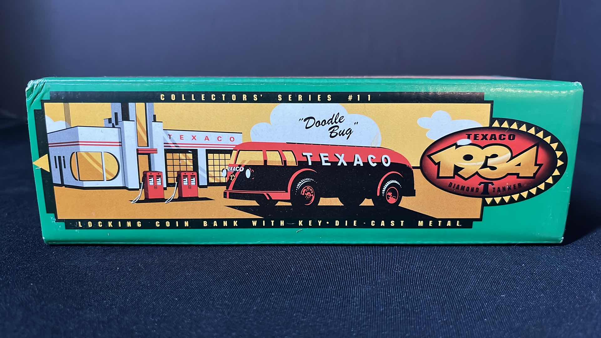 Photo 1 of ERTL DIE-CAST METAL TEXACO 1934 DOODLE BUG DIAMOND TANKER LOCKING COIN BANK W KEY, COLLECTORS SERIES #11, 1994 (STOCK NO B195)