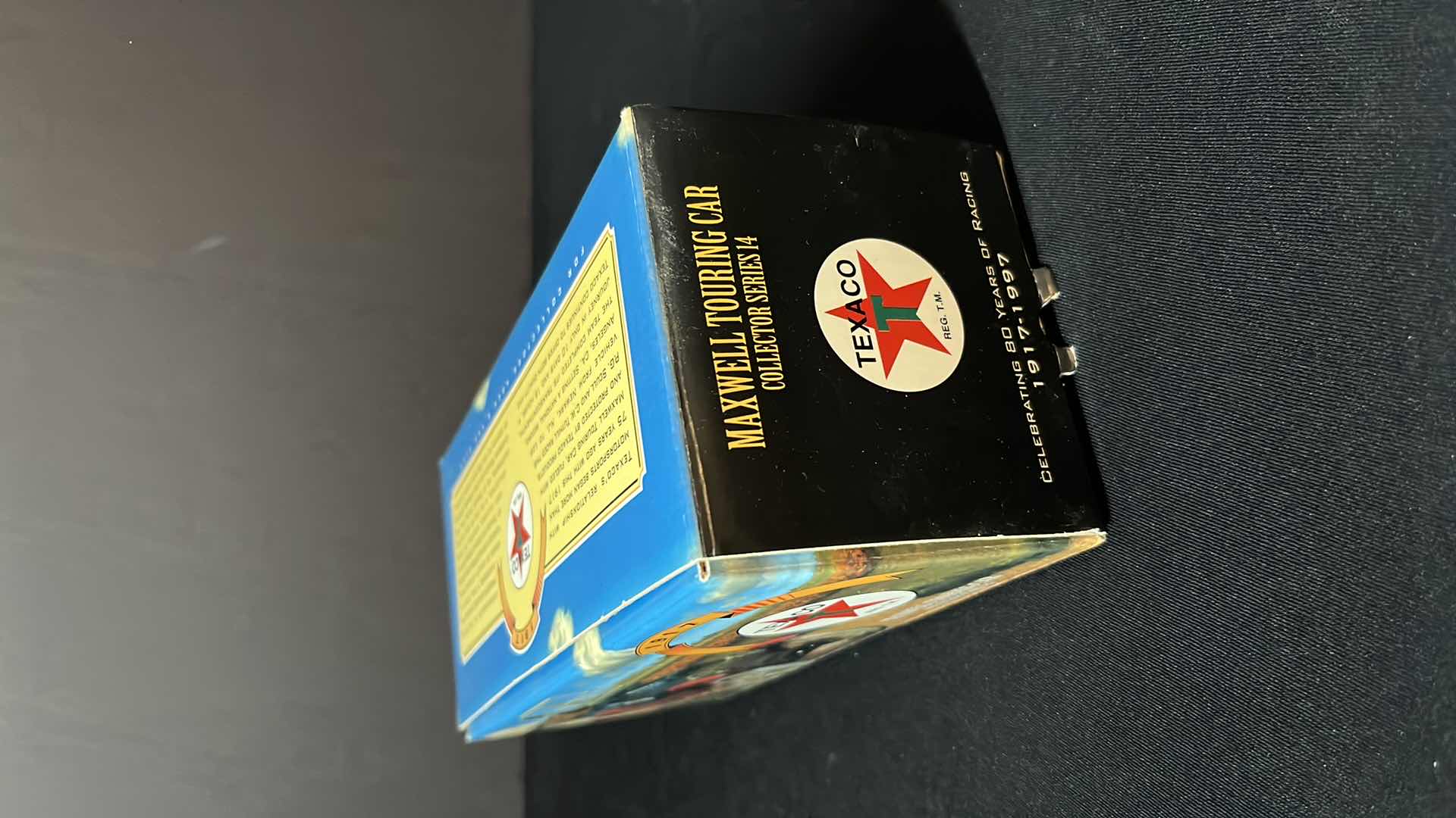 View 9 of ERTL DIE-CAST METAL TEXACO 1917 MAXWELL TOURING CAR LOCKING COIN BANK W KEY, COLLECTORS SERIES #14, 1997 (STOCK NO H500)
