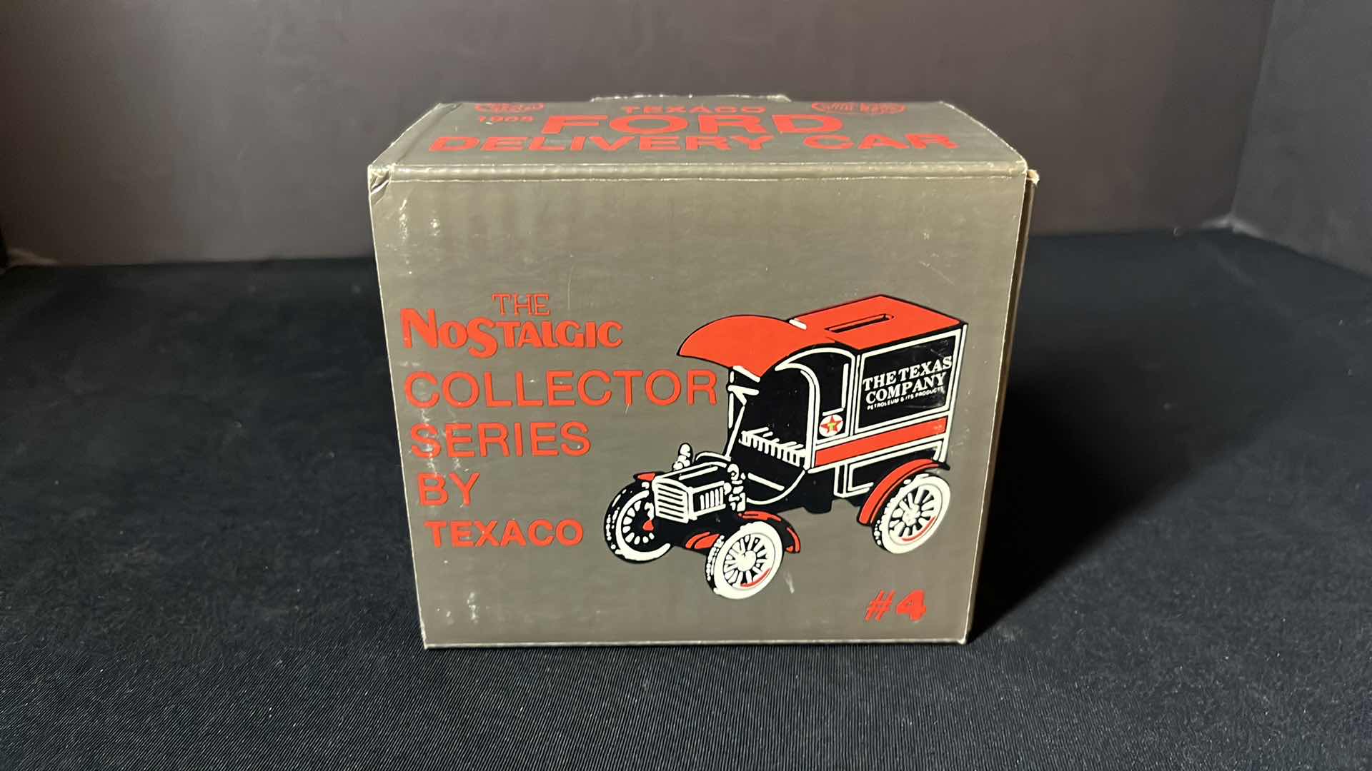 Photo 1 of ERTL DIE-CAST METAL NOSTALGIC COLLECTOR SERIES #4 TEXACO 1905 FORD DELIVERY CAR LOCKING COIN BANK W KEY, 1994 (STOCK NO 9321UO)