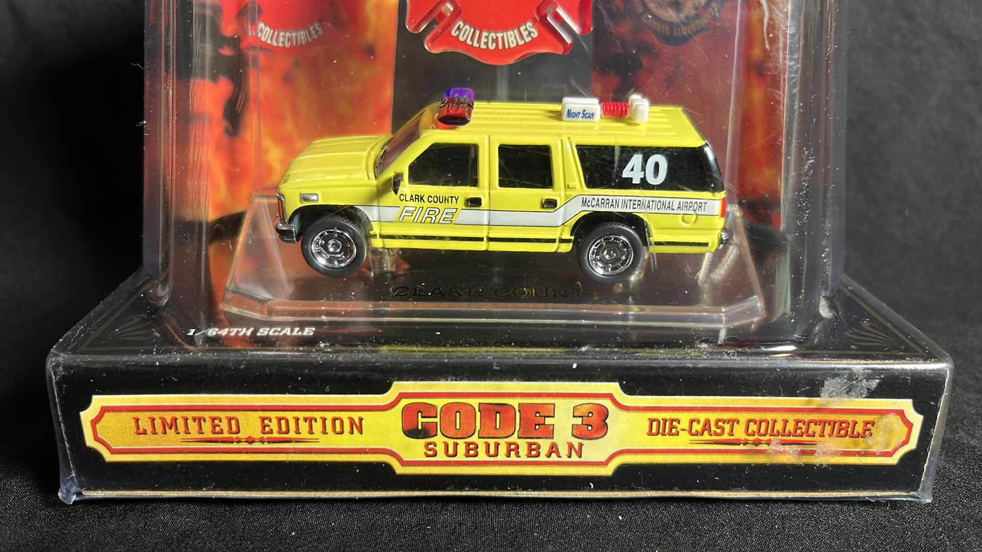 View 2 of CODE 3 COLLECTIBLES 1:64 DIE-CAST METAL 1999 GMC SUBURBAN CLARK COUNTY FIRE DEPT (#12360)