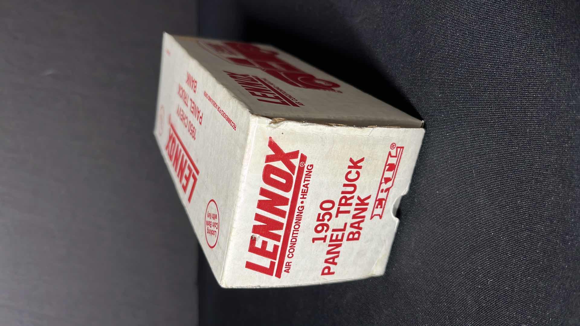 Photo 8 of ERTL 1:25 DIE-CAST METAL LENNOX 1950 CHEVY PANEL TRUCK LOCKING COIN BANK W KEY (STOCK NO 9590)