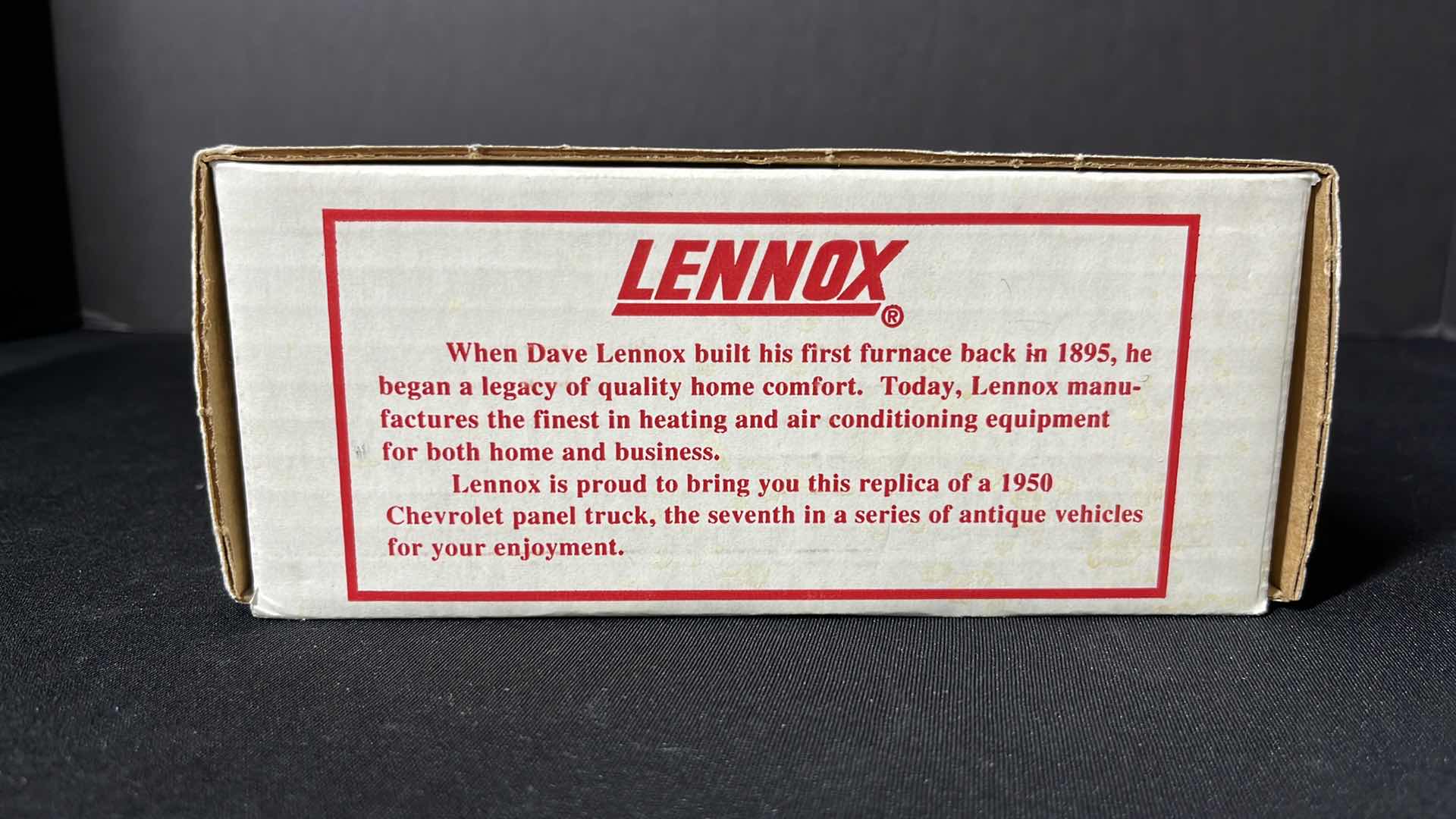 Photo 9 of ERTL 1:25 DIE-CAST METAL LENNOX 1950 CHEVY PANEL TRUCK LOCKING COIN BANK W KEY (STOCK NO 9590)