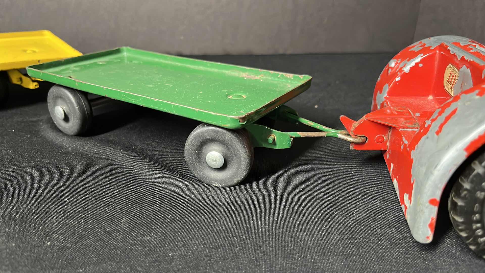 Photo 1 of ROSSMOYNE OHIO MODEL TOYS CLARK AIRPORT TRACTOR AND BAGGAGE TRAILERS, 1954