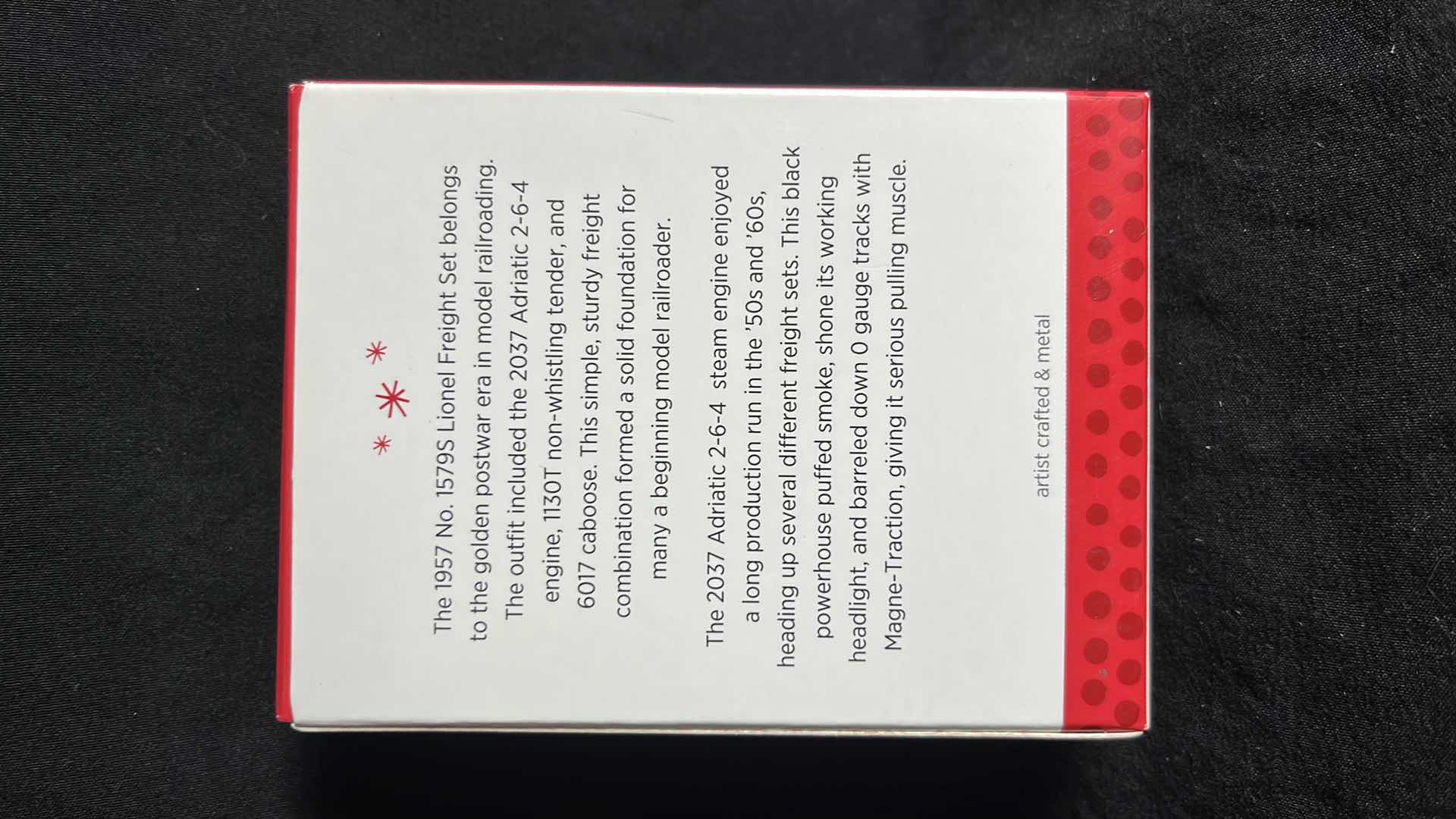 Photo 1 of HALLMARK LIONEL TRAIN ARTIST CRAFTED & METAL KEEPSAKE ORNAMENTS 1130T TENDER 2013 (#QXI2142), 6017 CABOOSE 2013 (#QXI2145) & 2037 STEAM LOCOMOTIVE 2013 (#QX9155)