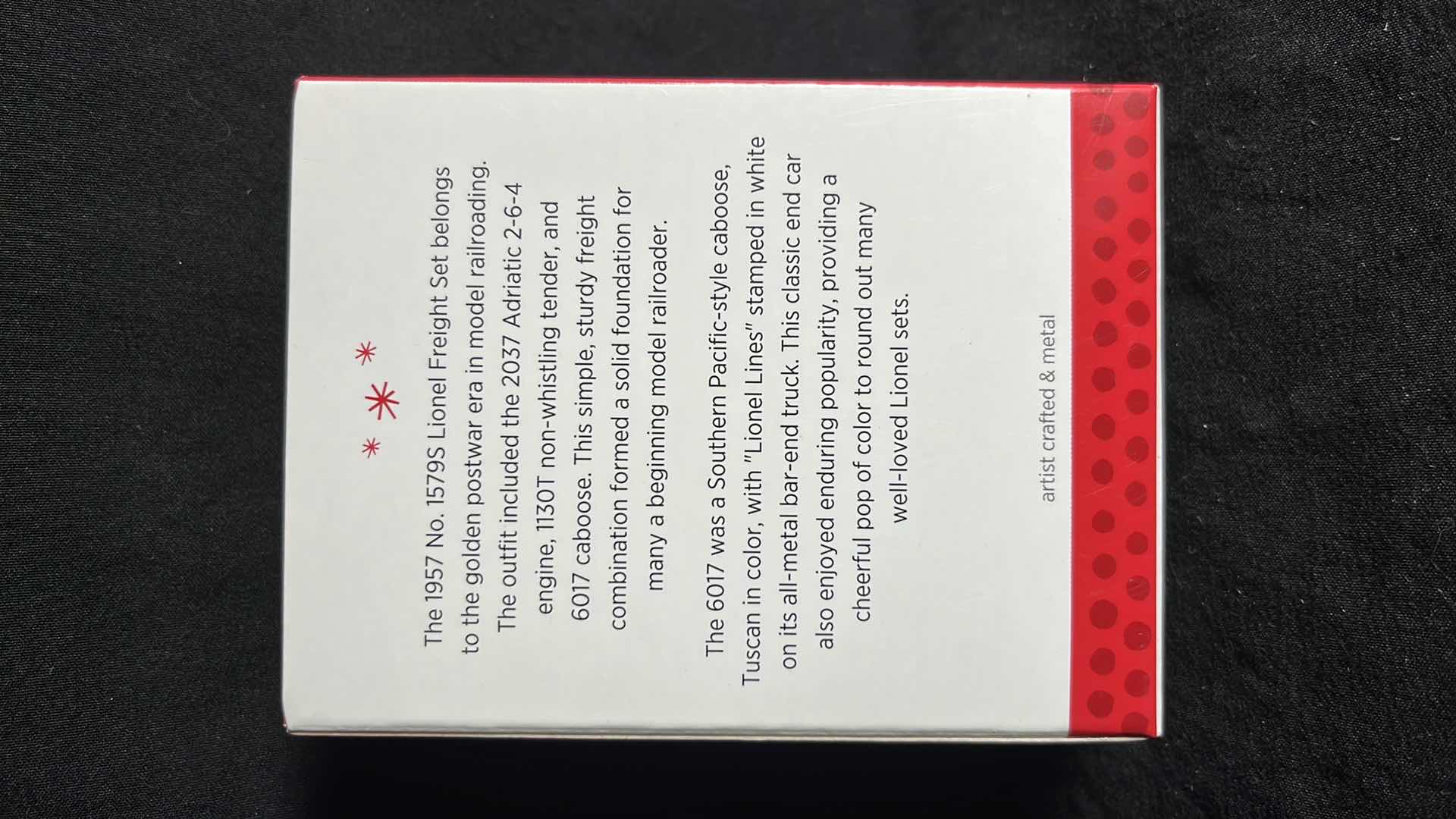 Photo 1 of HALLMARK LIONEL TRAIN ARTIST CRAFTED & METAL KEEPSAKE ORNAMENTS 1130T TENDER 2013 (#QXI2142), 6017 CABOOSE 2013 (#QXI2145) & 2037 STEAM LOCOMOTIVE 2013 (#QX9155)