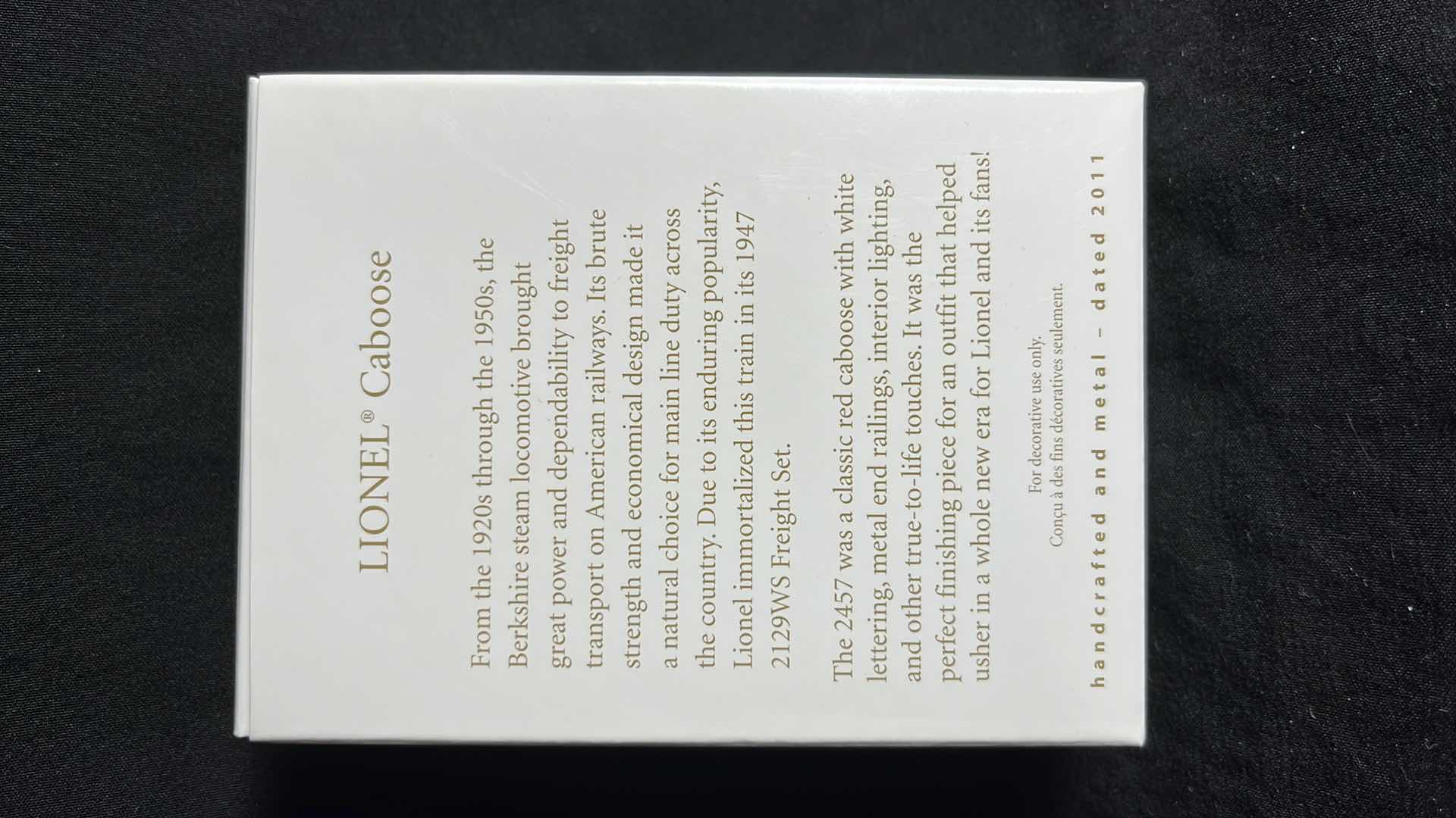 Photo 1 of HALLMARK LIONEL TRAIN HANDCRAFTED & METAL KEEPSAKE ORNAMENTS CABOOSE 2011 (#QXI2169), WHISTLE TENDER 2011 (#QXI2177) & 726 BERKSHIRE STEAM LOCOMOTIVE 2011 (#QX8717)