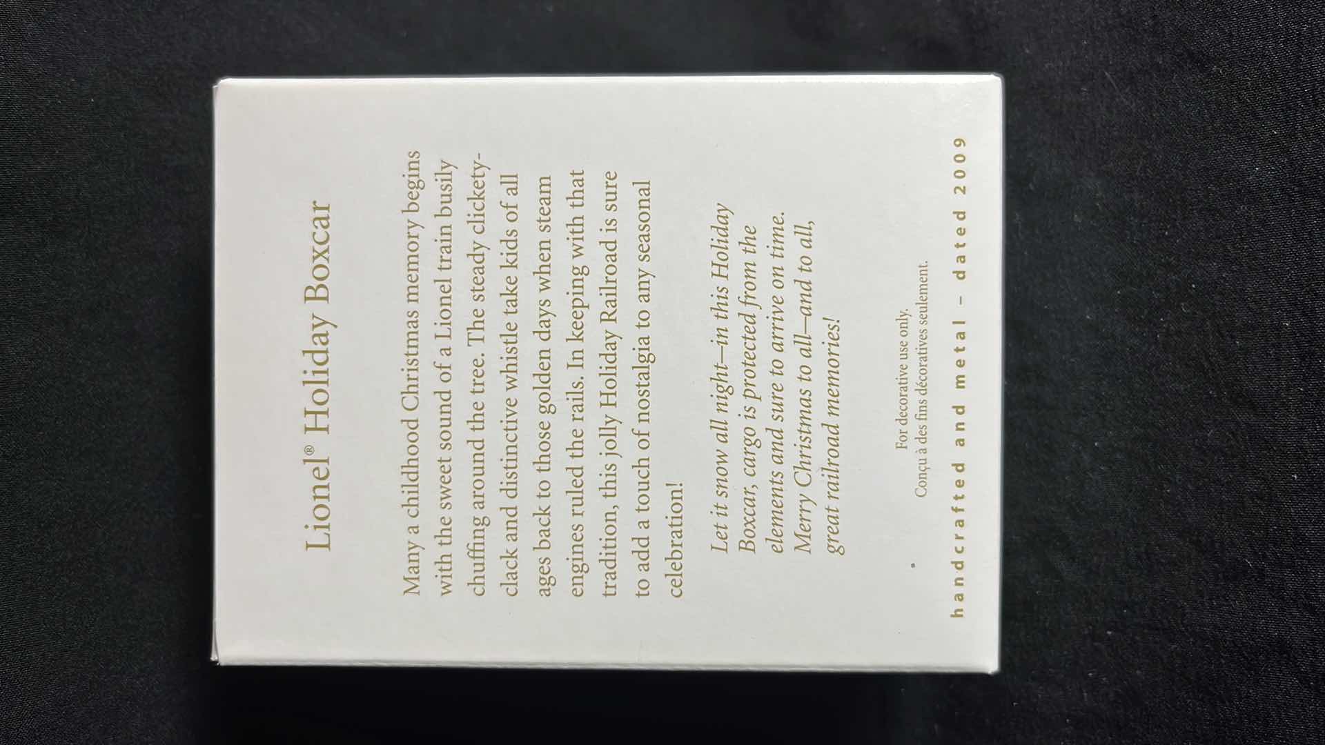 Photo 1 of HALLMARK LIONEL TRAIN HANDCRAFTED & METAL KEEPSAKE ORNAMENTS HOLIDAY BOXCAR 2009 (QXI1095), HOLIDAY RED MIKADO TENDER 2009 (QXI1102) & HOLIDAY RED MIKADO LOCOMOTIVE 2009 (#QX8602)