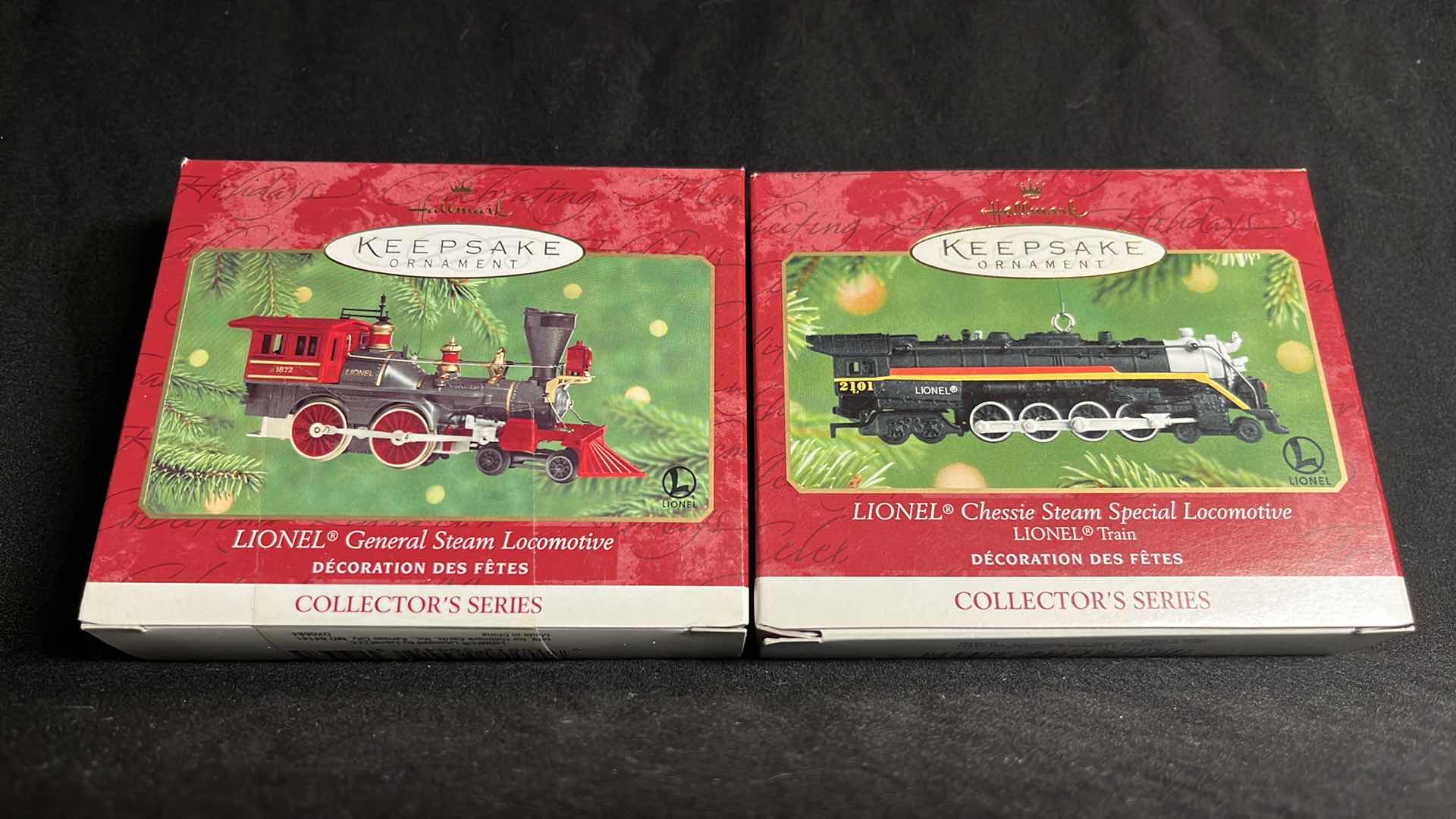 Photo 1 of HALLMARK LIONEL TRAIN DIE-CAST METAL KEEPSAKE ORNAMENTS GENERAL STEAM LOCOMOTIVE 2000 (#QX6684) & CHESSIE STEAM SPECIAL LOCOMOTIVE 2001 (#QX6092)