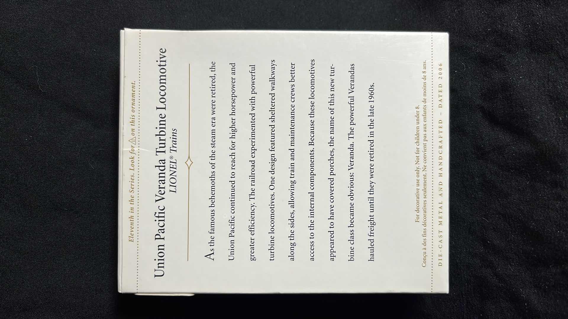 Photo 1 of HALLMARK LIONEL TRAIN HANDCRAFTED & METAL KEEPSAKE ORNAMENTS UNION PACIFIC VERANDA TURBINE LOCOMOTIVE 2006 (#QX2323) & FREEDOM TRAIN LOCOMOTIVE 2007 (#QX2347)