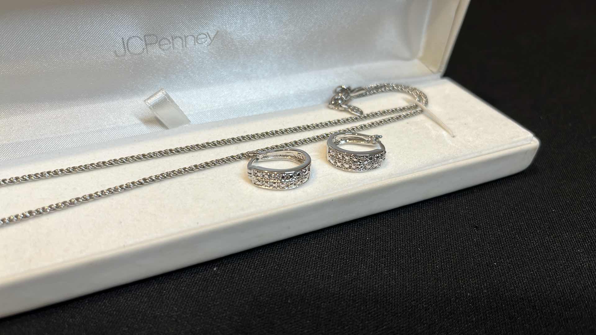 Photo 1 of JCPENNEY HEART NECKLACE, LOOP EARRINGS STAMPED 925