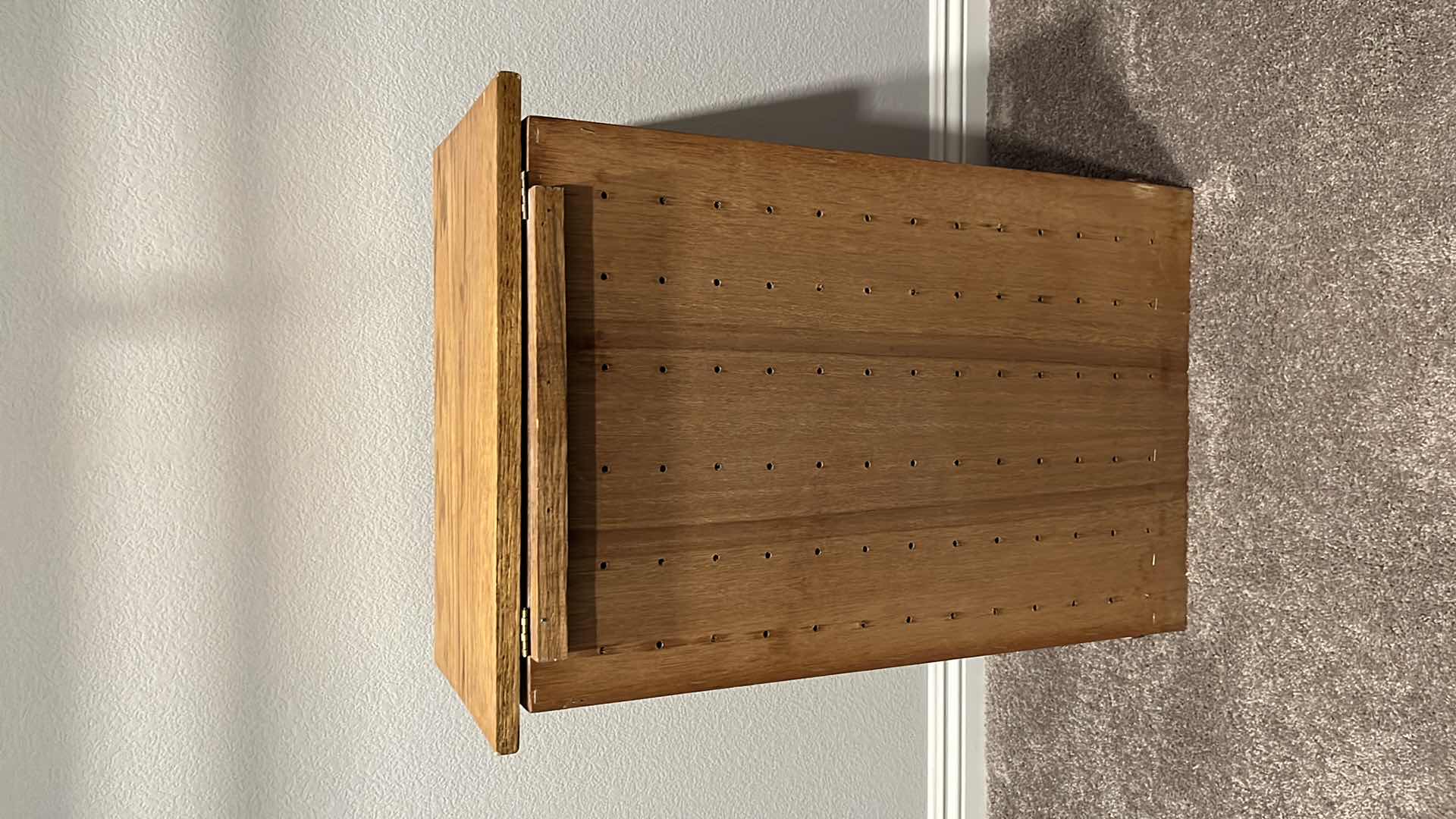 Photo 1 of WHITE CLAD SIMMONS HARDWARE CO. OAK ICE BOX STYLE STORAGE CABINET 13.75” X 21.75” H30”