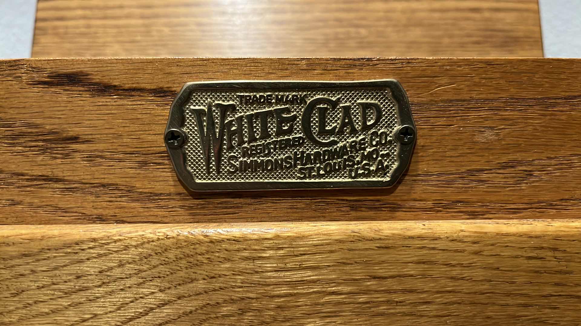 Photo 1 of WHITE CLAD SIMMONS HARDWARE CO. OAK ICE BOX STYLE STORAGE CABINET 13.75” X 21.75” H30”