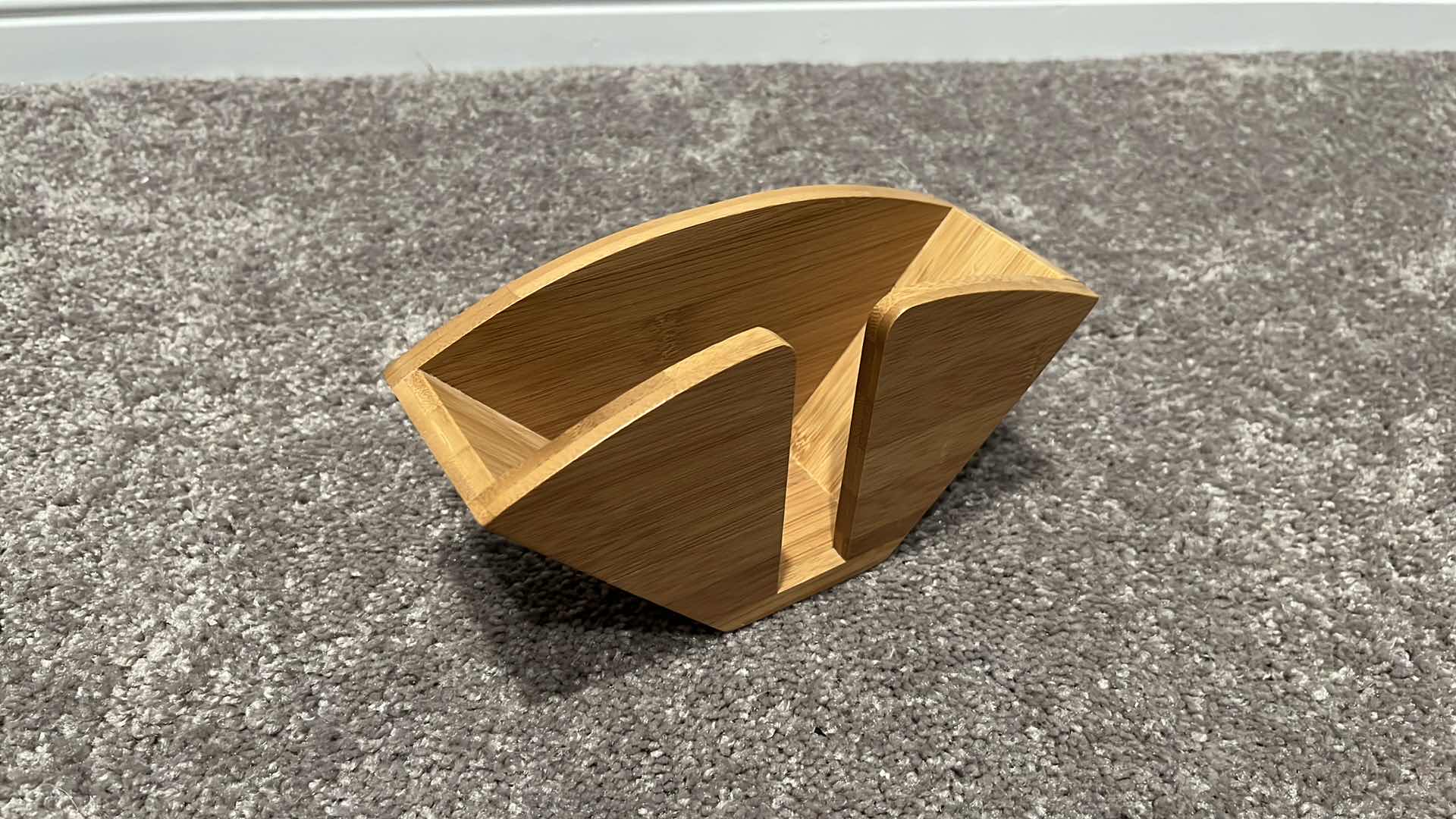 Photo 1 of CARVED TEAK BOWL & WOOD NAPKIN HOLDER