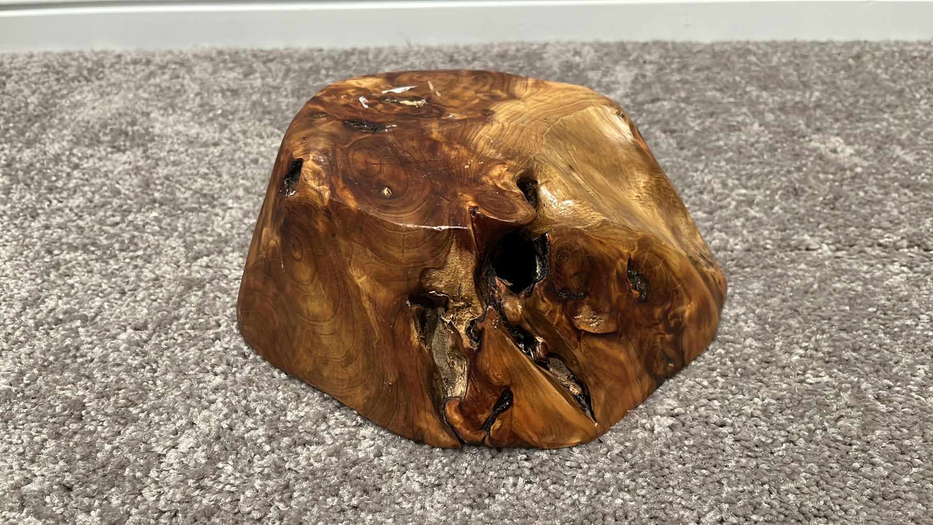 Photo 1 of CARVED TEAK BOWL & WOOD NAPKIN HOLDER