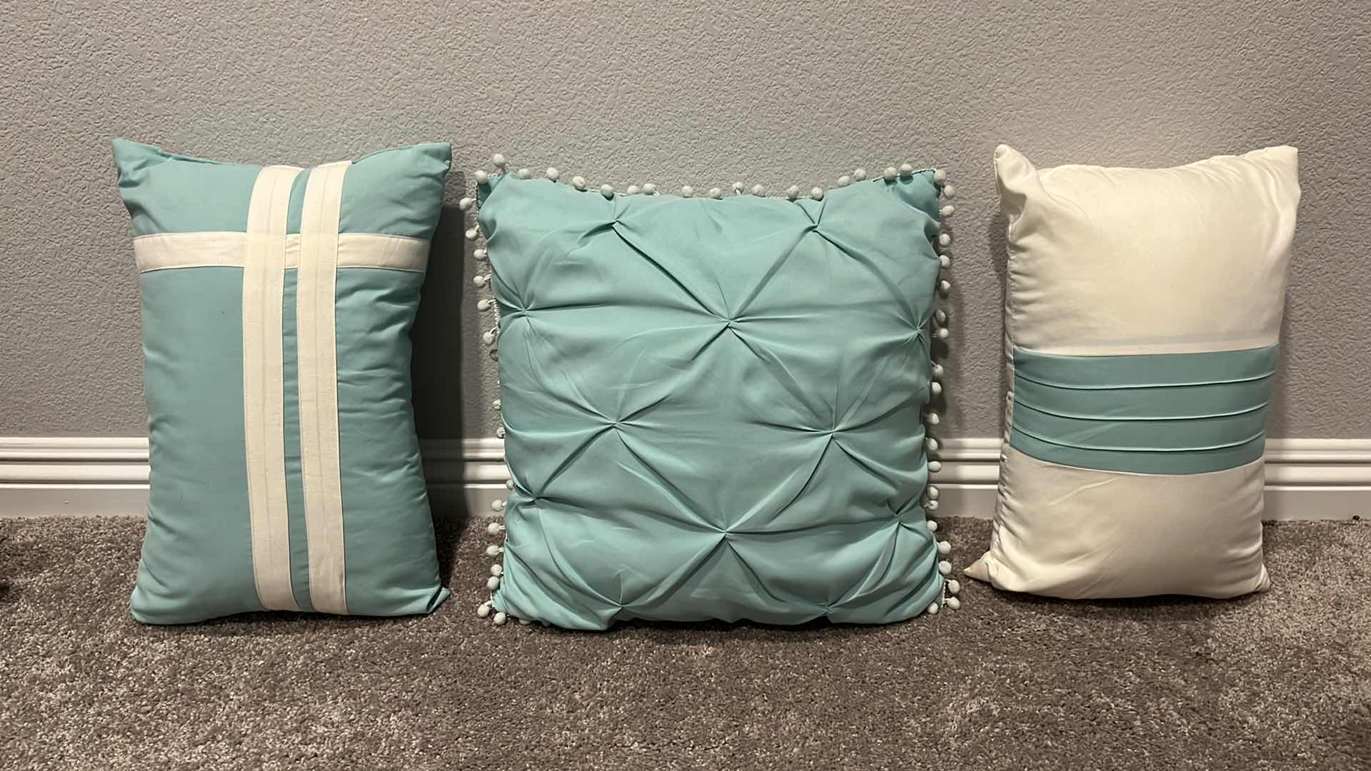 Photo 1 of 3-TEAL THROW PILLOWS