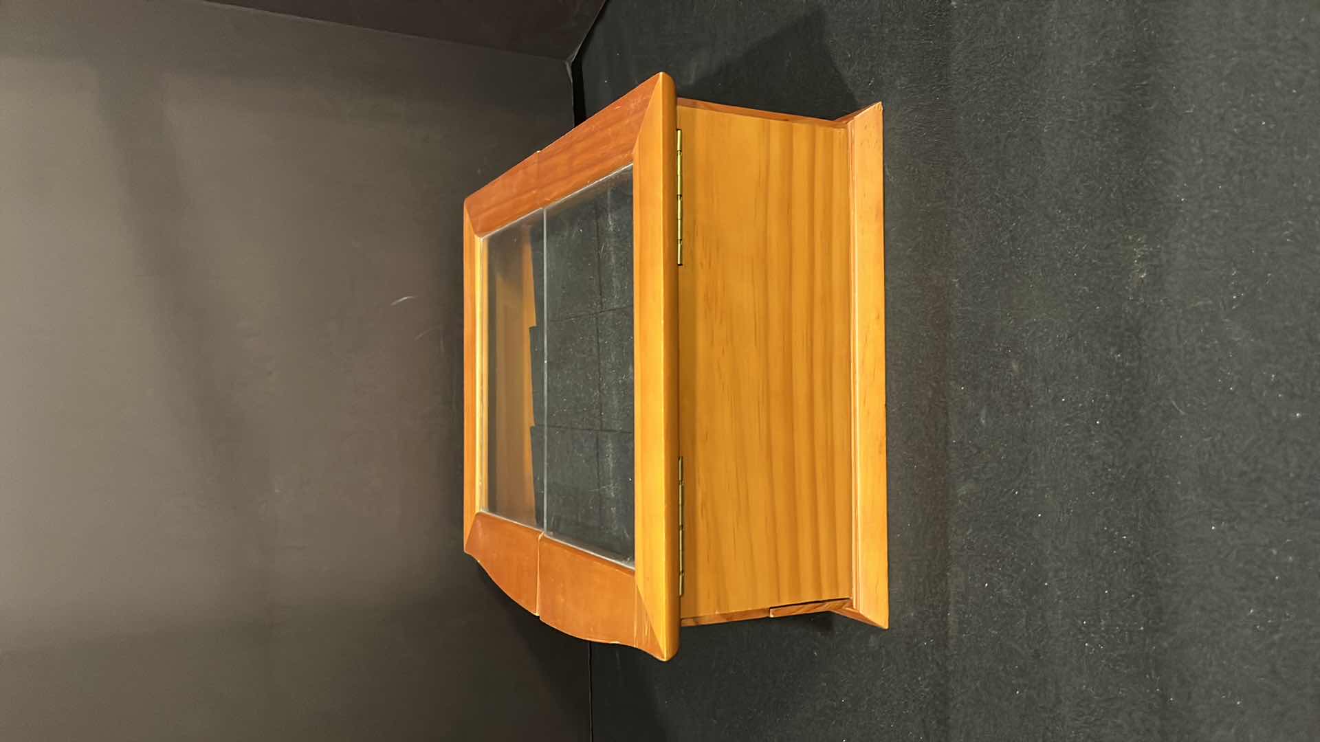 Photo 1 of WOODEN GLASS TOP JEWELRY BOX 10.75”X 14” H5”