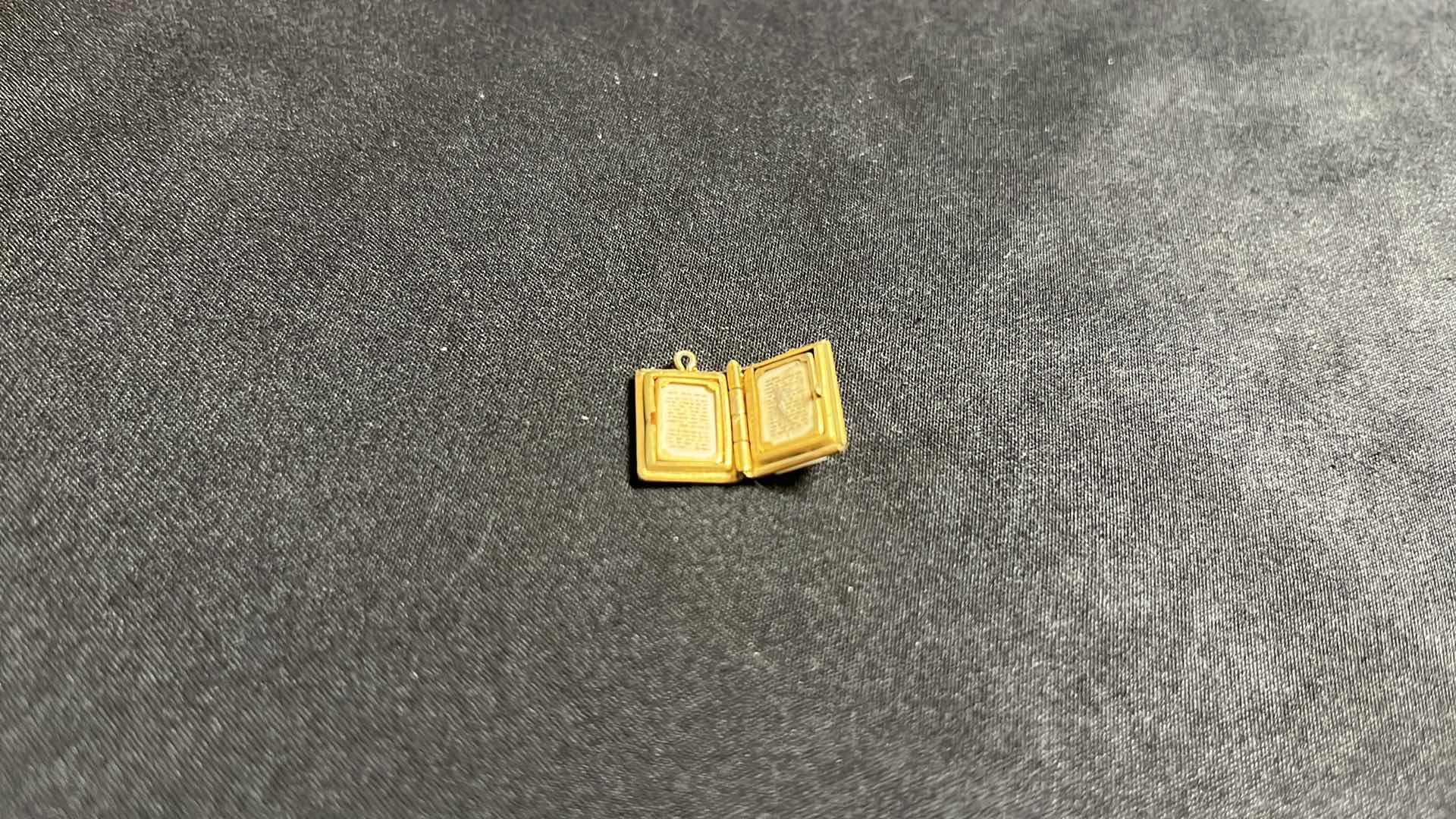 Photo 1 of GOLD TONE & PEARLESCENT STAR OF DAVID TORAH BOOK PENDANT