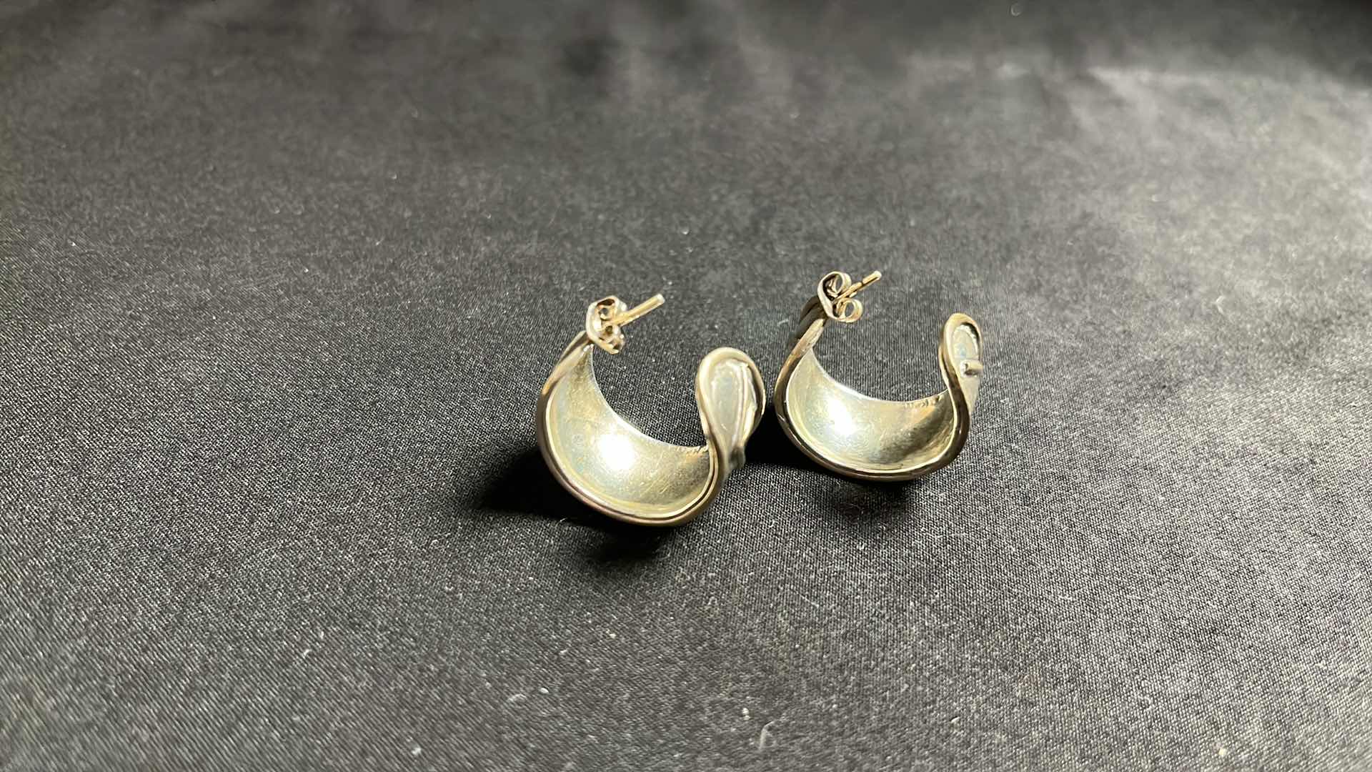 Photo 1 of SILVER HOOP EARRINGS, STAMPED 925