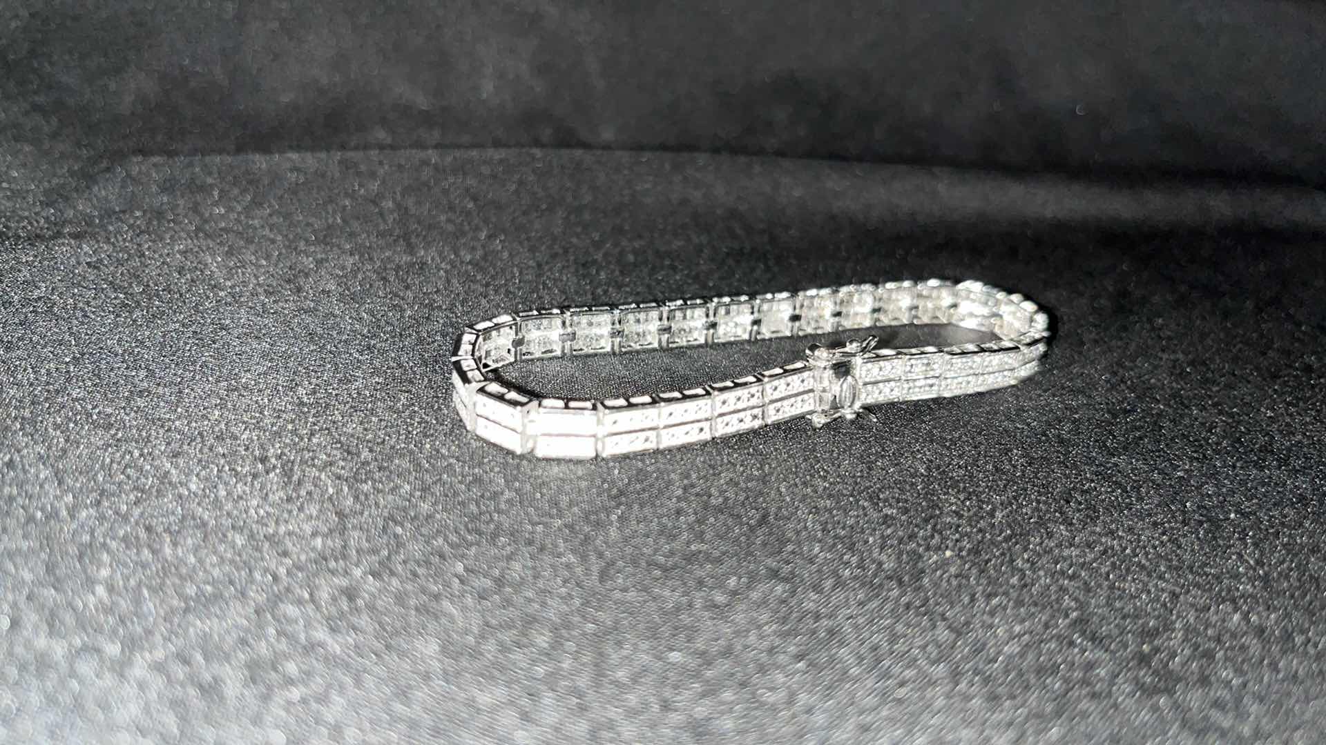 Photo 1 of ROSS SIMONS STERLING TENNIS BRACELET FEATURING DIAMOND CHIPS, STAMPED 925, 7.25”L