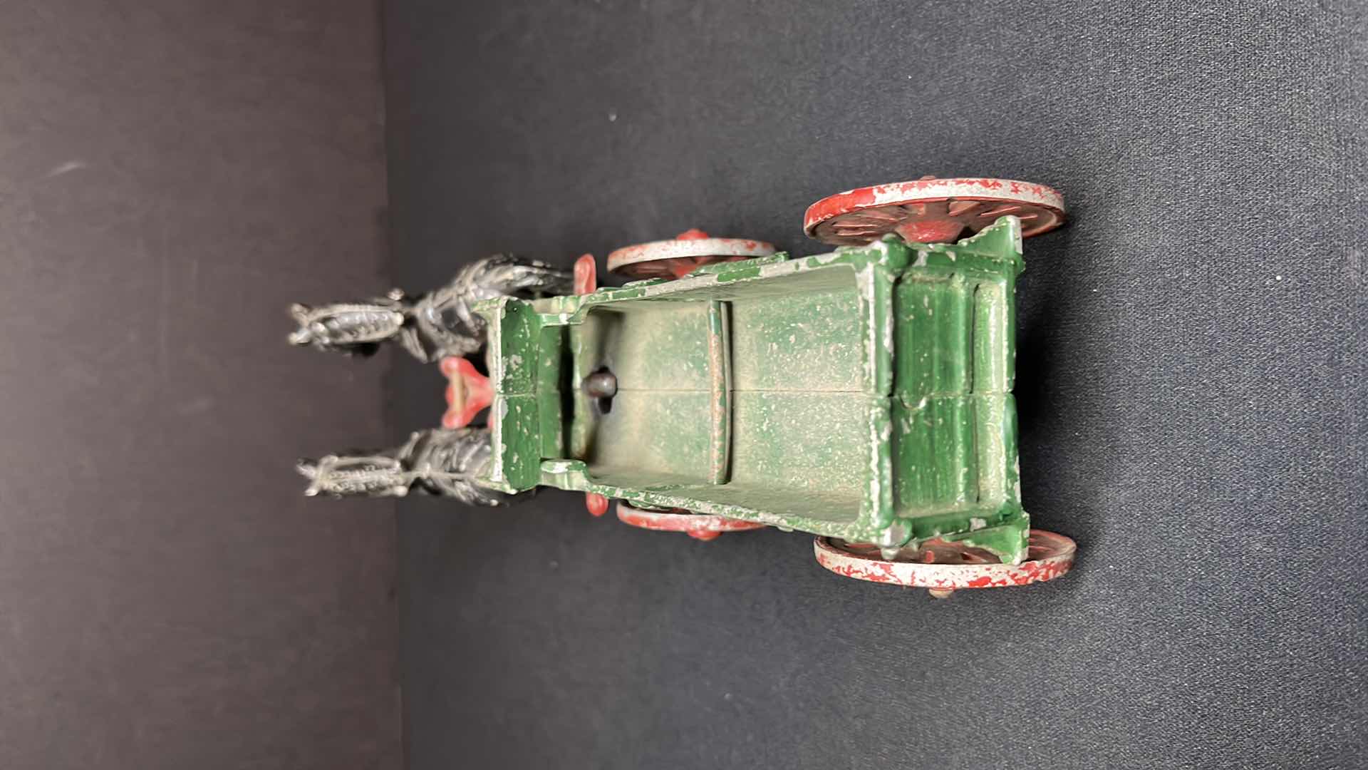 Photo 1 of VINTAGE CAST ALUMINUM 2 HORSE DRAWN WAGON CART, CIRCA 1940’S