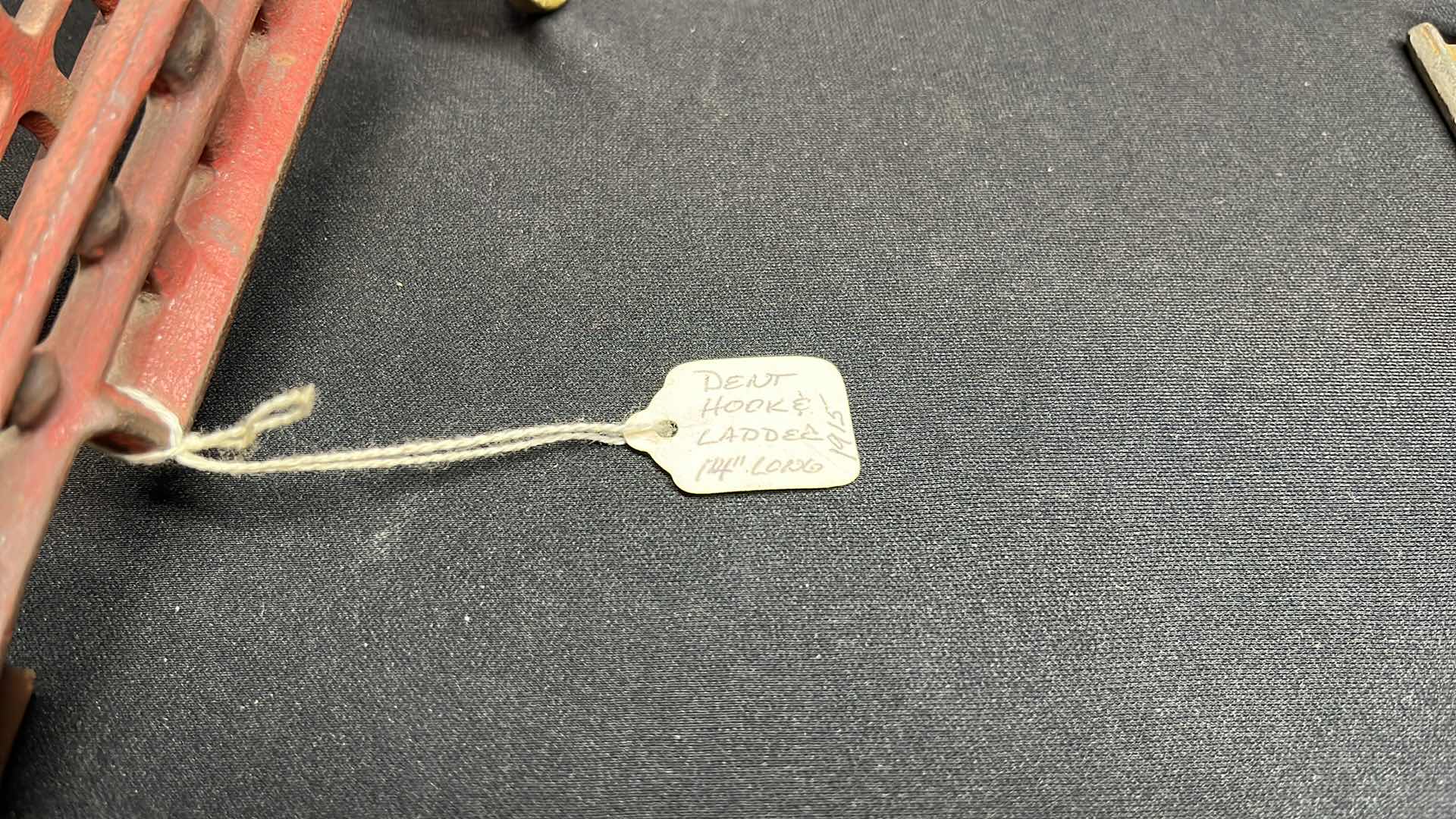 Photo 1 of ANTIQUE KENTON 14” CAST-IRON 2 HORSE FIRE WAGON HOOK & LADDER W 2 FIGURINES , 1915