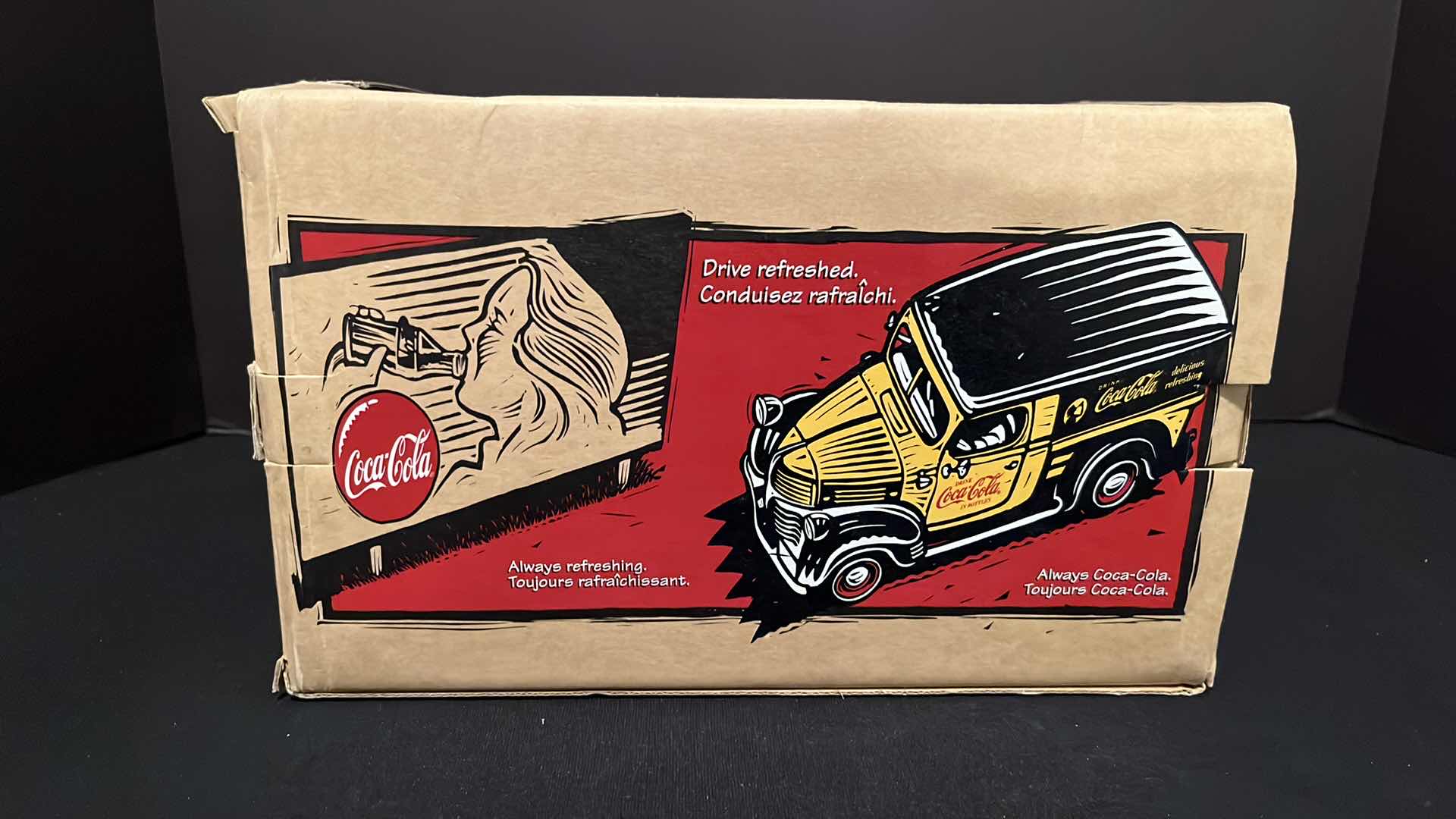 Photo 1 of ERTL COMPANY CHRYSLER CORP COCA-COLA COLLECTION DIE-CAST METAL 1947 CANOPY DELIVERY VAN BANK, 1999 (ITEM #27009)