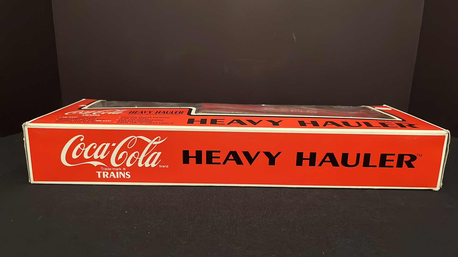 View 5 of K-LINE COCA-COLA TRADEMARK TRAINS HEAVY HAULER TRACTOR TRAILER FLAT CAR SET, 1990