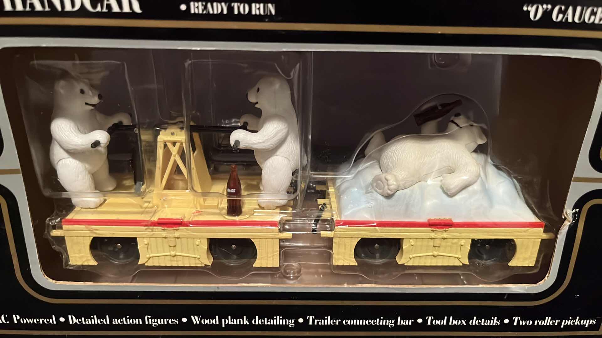 Photo 1 of K-LINE ELECTRIC TRAINS COCA-COLA BRAND MOTORIZED HANDCAR & TRAILER (ITEM K-2625-02)