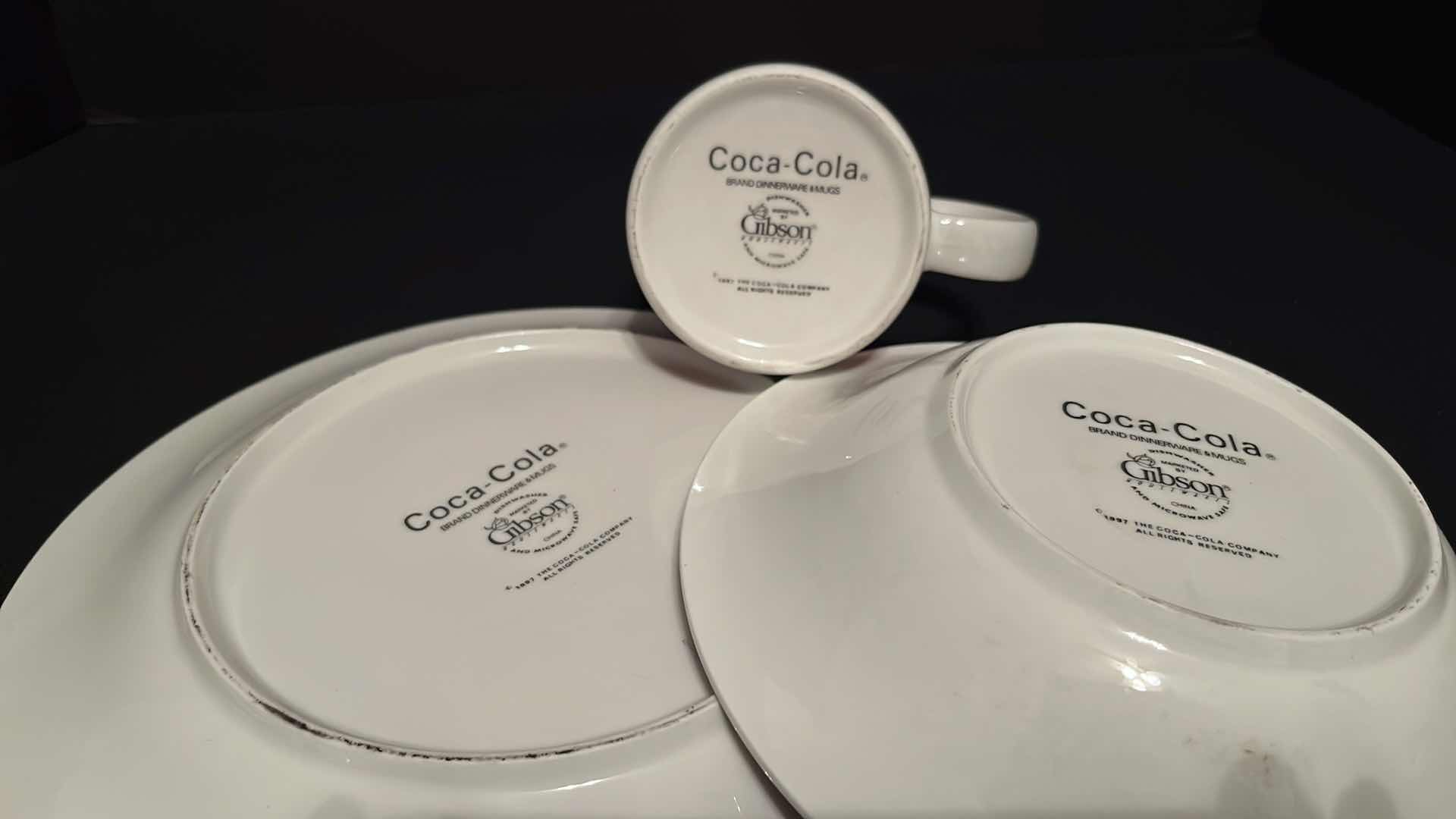 Photo 6 of GIBSON HOUSEWARES COCA-COLA BRAND DINNERWARE & MUGS 3PC SET, 1997