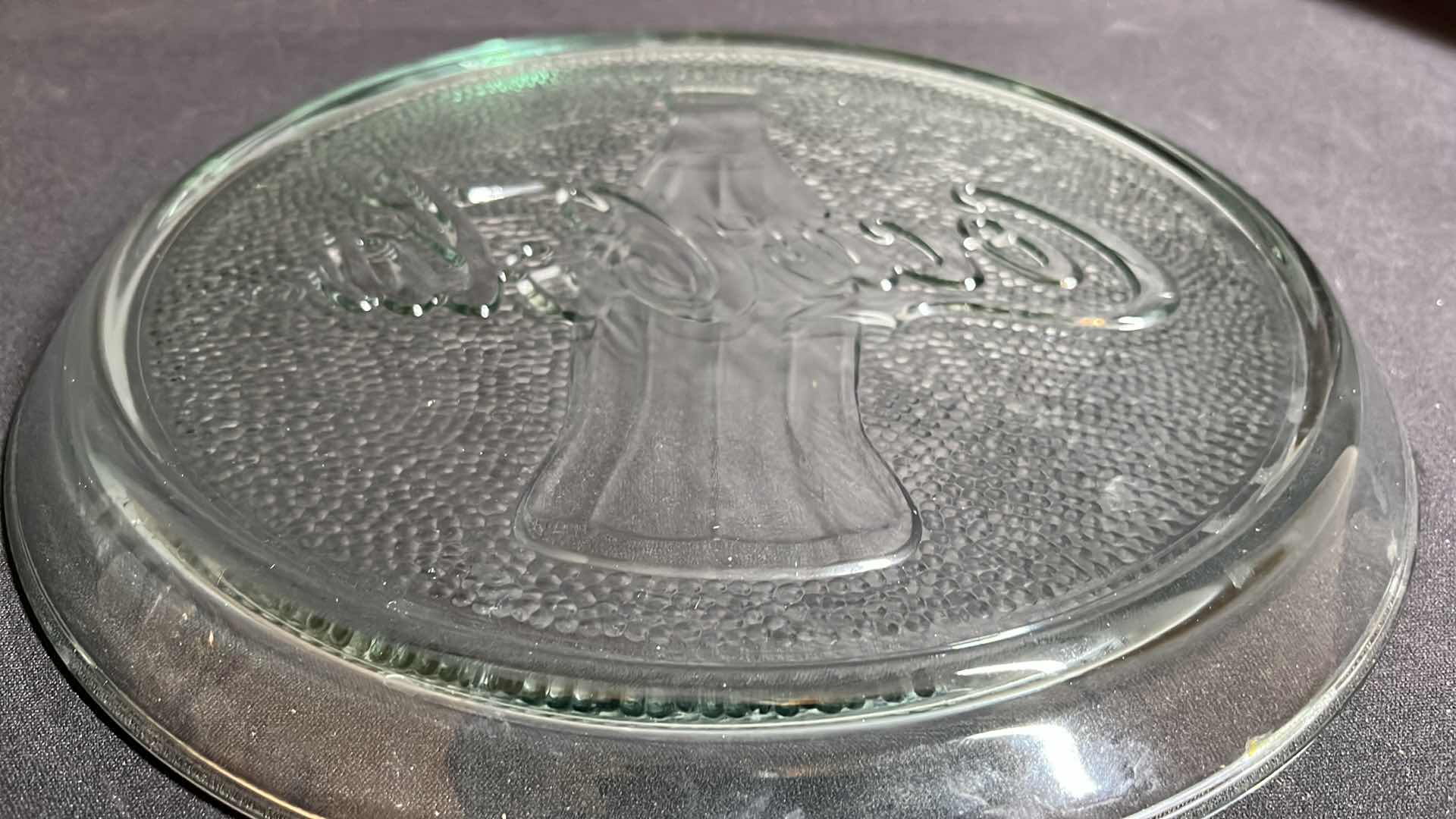 Photo 1 of COCA-COLA GREEN PEBBLE GLASS SERVING TRAY 13”