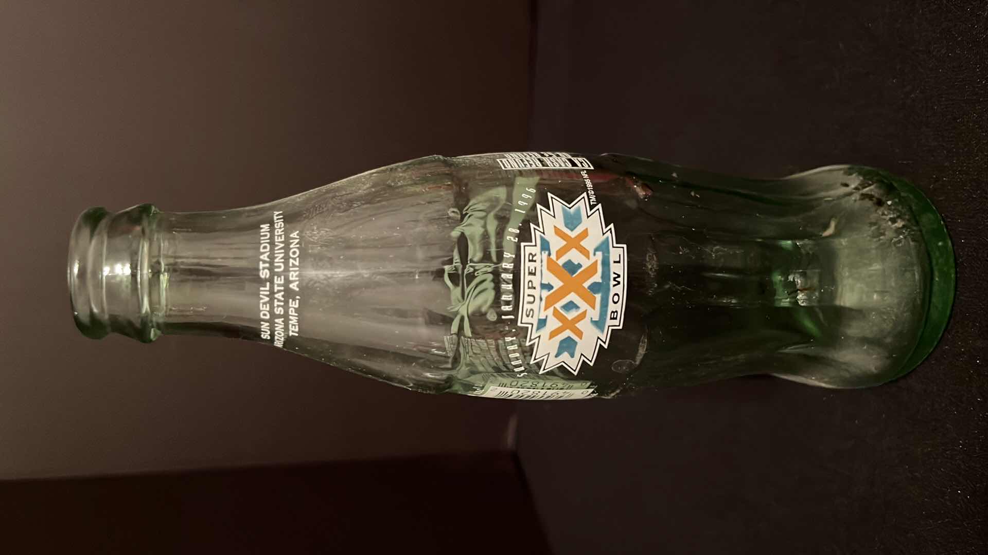 Photo 1 of COCA-COLA COLLECTIBLE SUPER-BOWL XXX PHOENIX ARIZONA LIMITED EDITION 6-PACK EMPTY BOTTLES, 1996