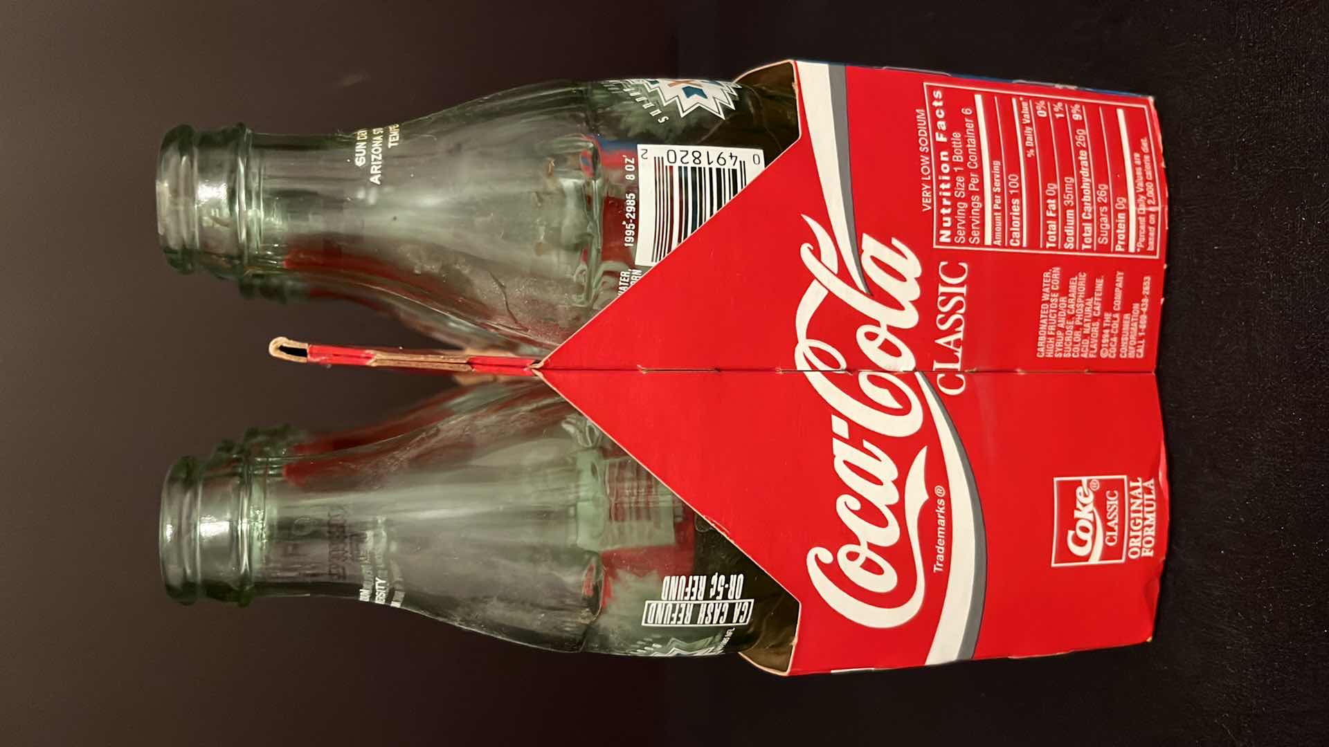 Photo 1 of COCA-COLA COLLECTIBLE SUPER-BOWL XXX PHOENIX ARIZONA LIMITED EDITION 6-PACK EMPTY BOTTLES, 1996