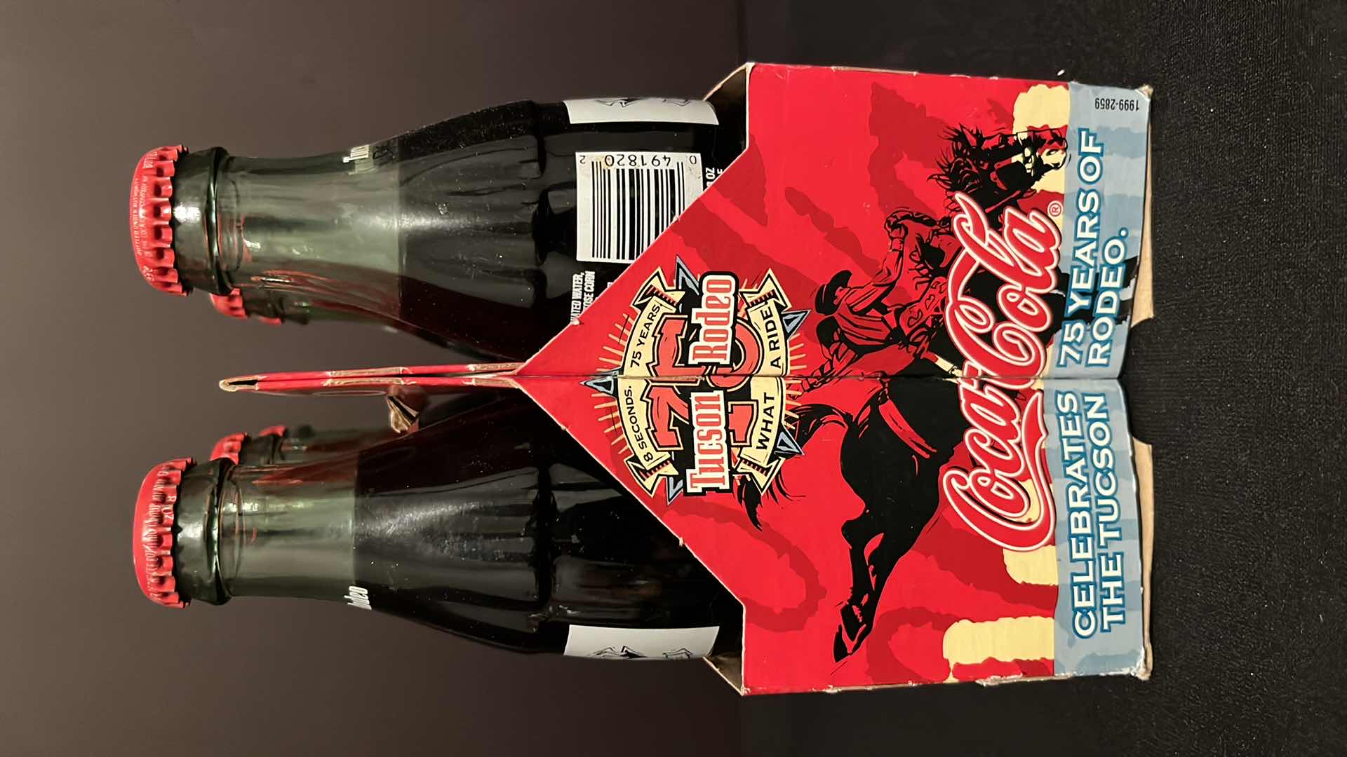 Photo 1 of COCA-COLA COMMEMORATIVE 6-PACK 8 OZ BOTTLES TUCSON RODEO 75TH ANNIVERSARY UNOPENED, 2000
