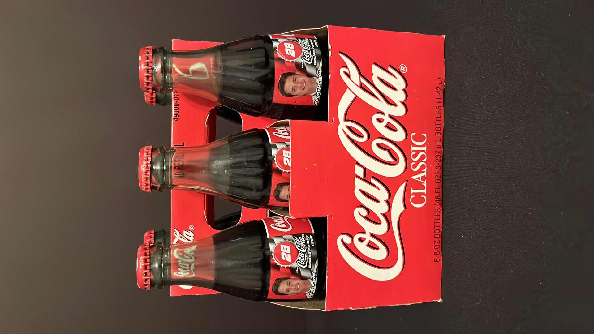 Photo 1 of COCA-COLA COMMEMORATIVE NASCAR RACING FAMILY #28 KENNY IRWIN 6-PACK 8 OZ BOTTLES, UNOPENED 1999